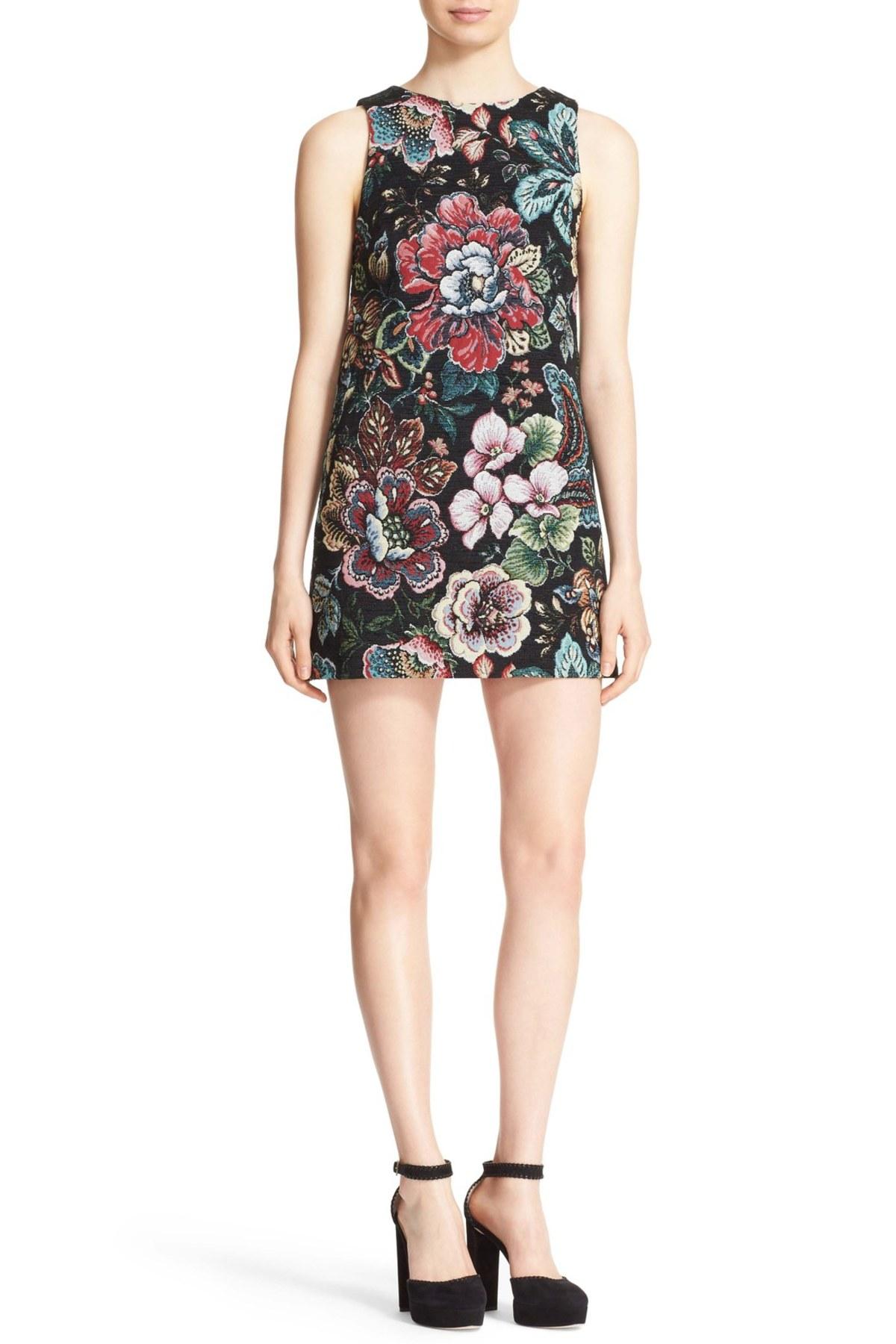 alice and olivia black floral dress