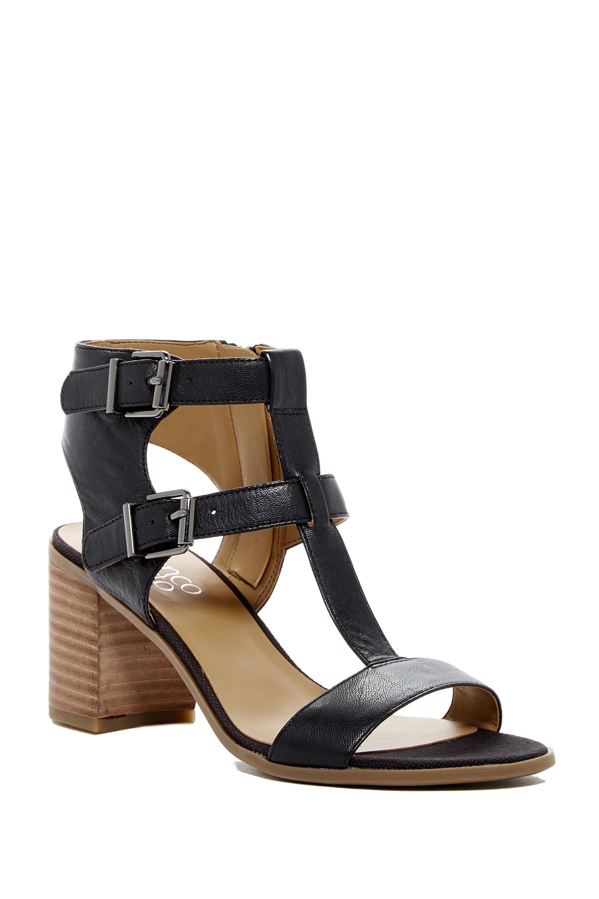 Franco sarto Hasina Double Buckle Sandal in Black | Lyst