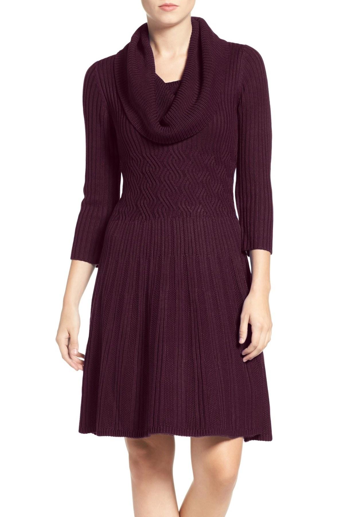 eliza j fit and flare sweater dress