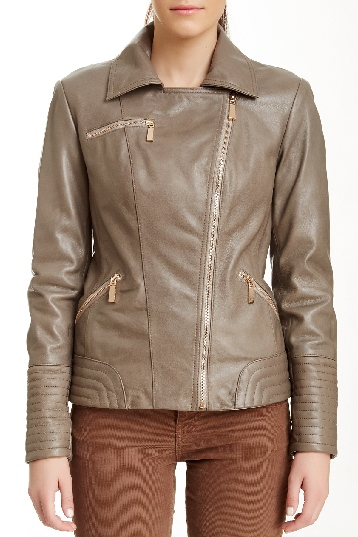 Lyst Vince Camuto Genuine Leather Moto Jacket