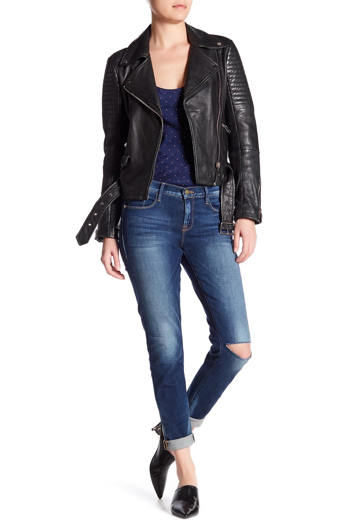 Frame Le Garcon Distressed Jean in Blue | Lyst