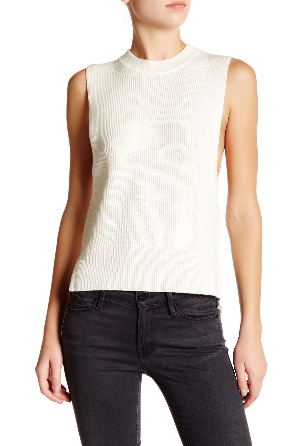 Lyst - Dkny Sleeveless Wool Pullover in White