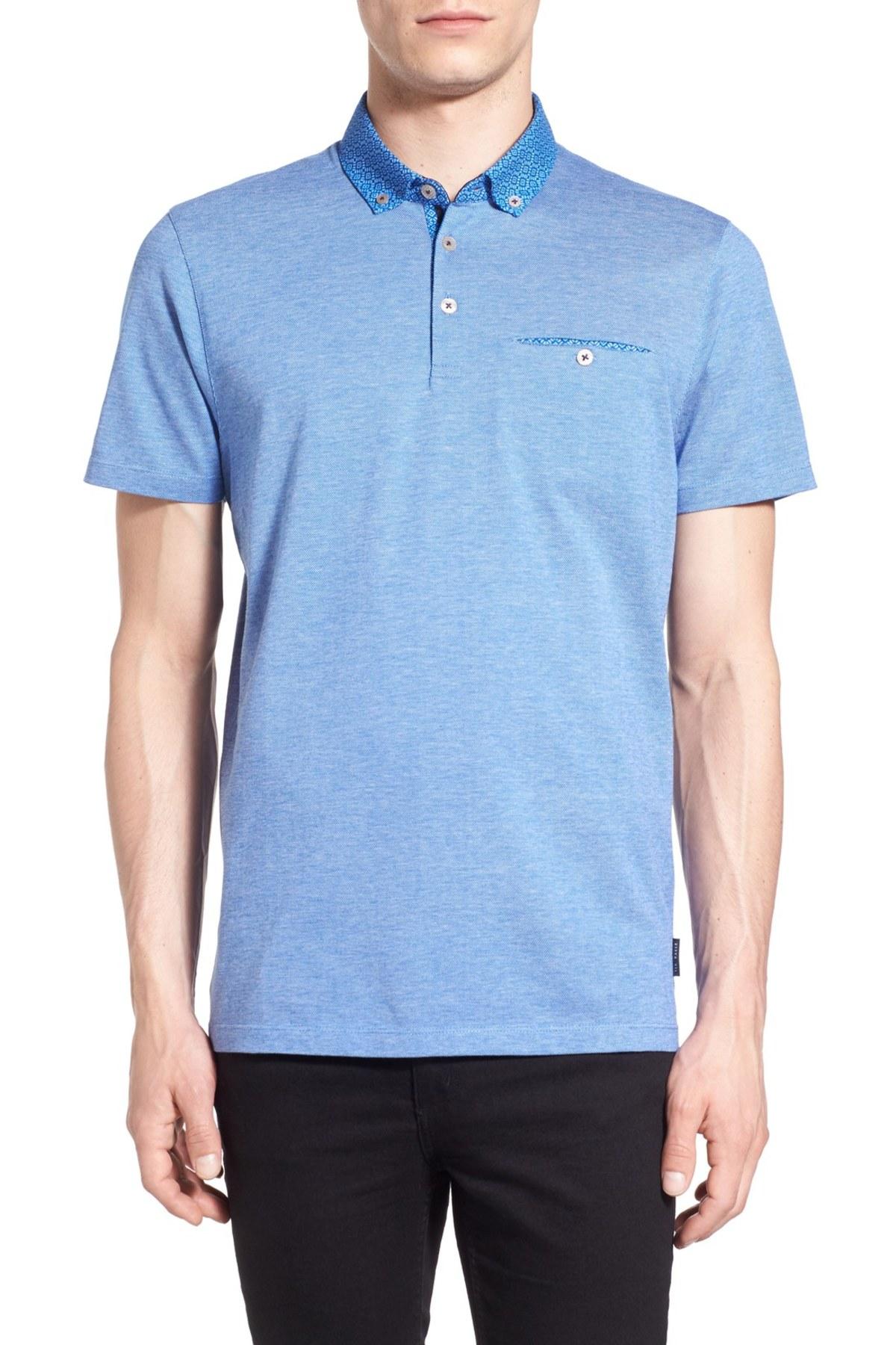 Ted baker Patras Slim Fit Polo in Blue for Men | Lyst