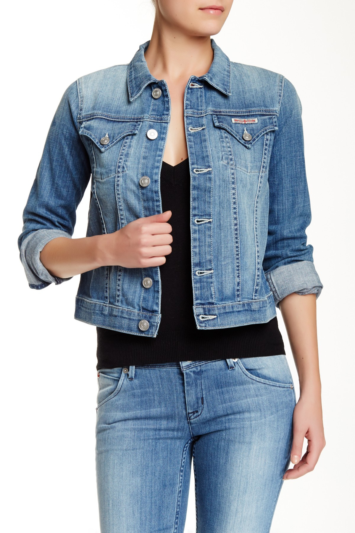 Lyst - Hudson Jeans Stretch Denim Jacket in Blue