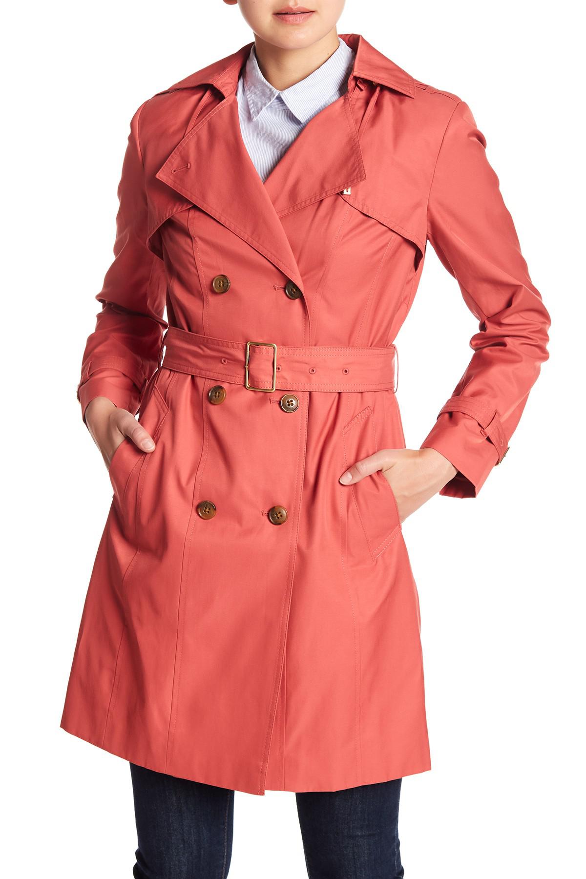 Lyst - Cole Haan Belted Trench Coat in Red