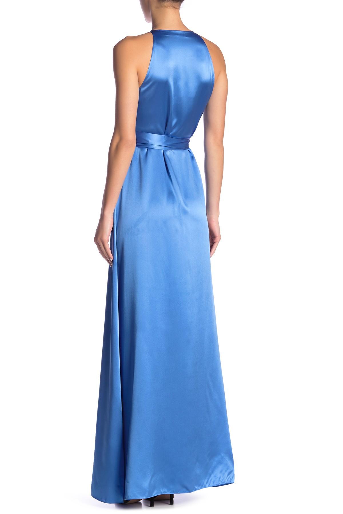 Diane von Furstenberg Silk Sleeveless Wrap Maxi Dress in Blue - Lyst