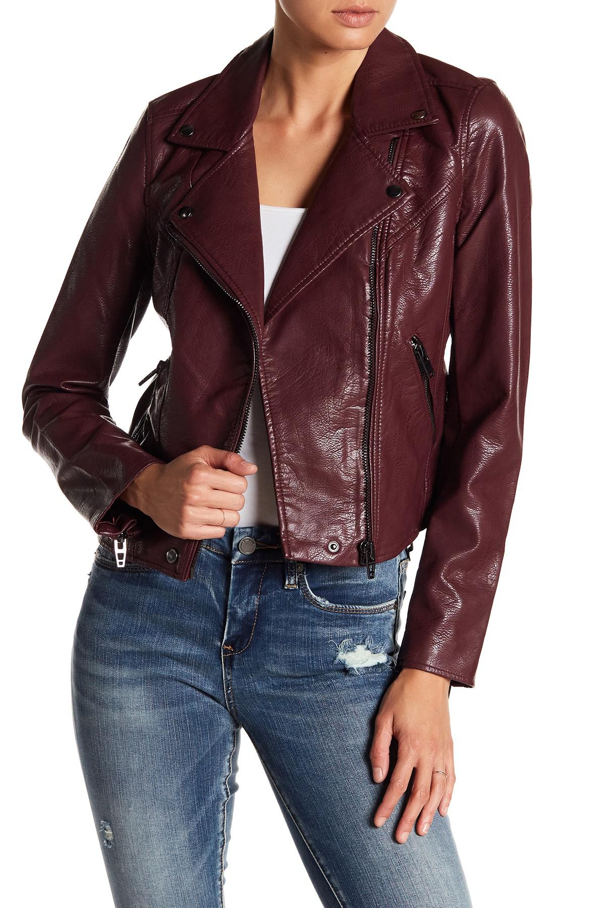 Lyst Blank Nyc Faux Leather Moto Jacket In Purple