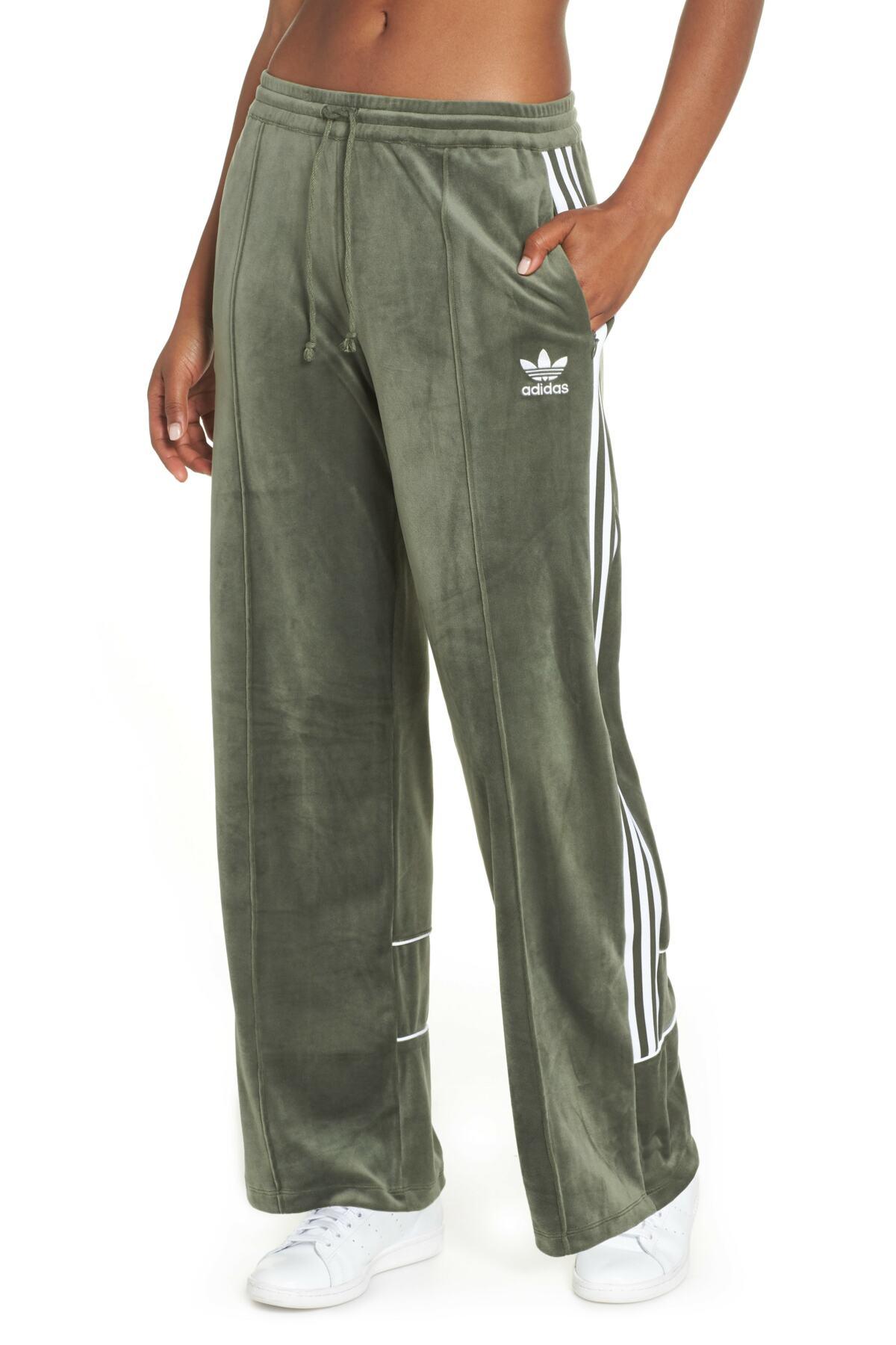 green track pants women's