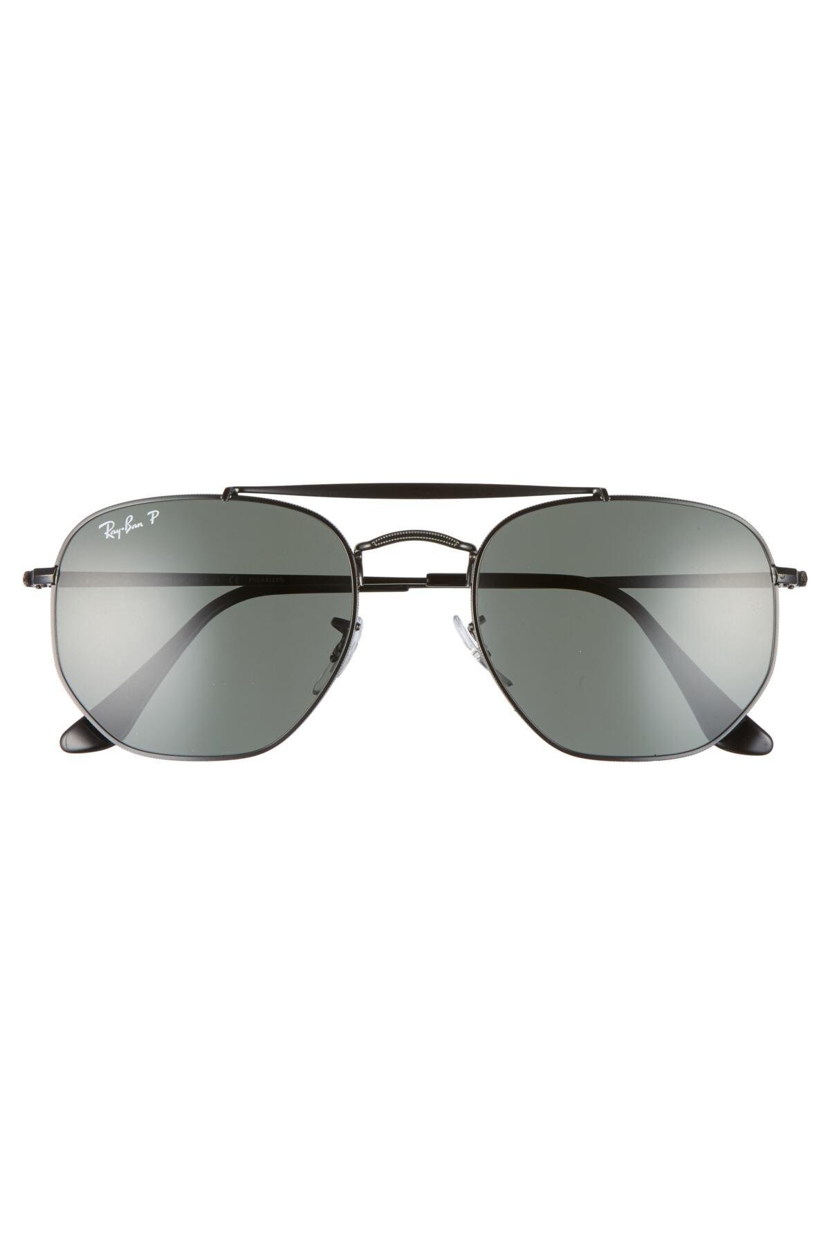 Ray Ban Marshal 54mm Polarized Aviator Sunglasses In Black For Men Lyst