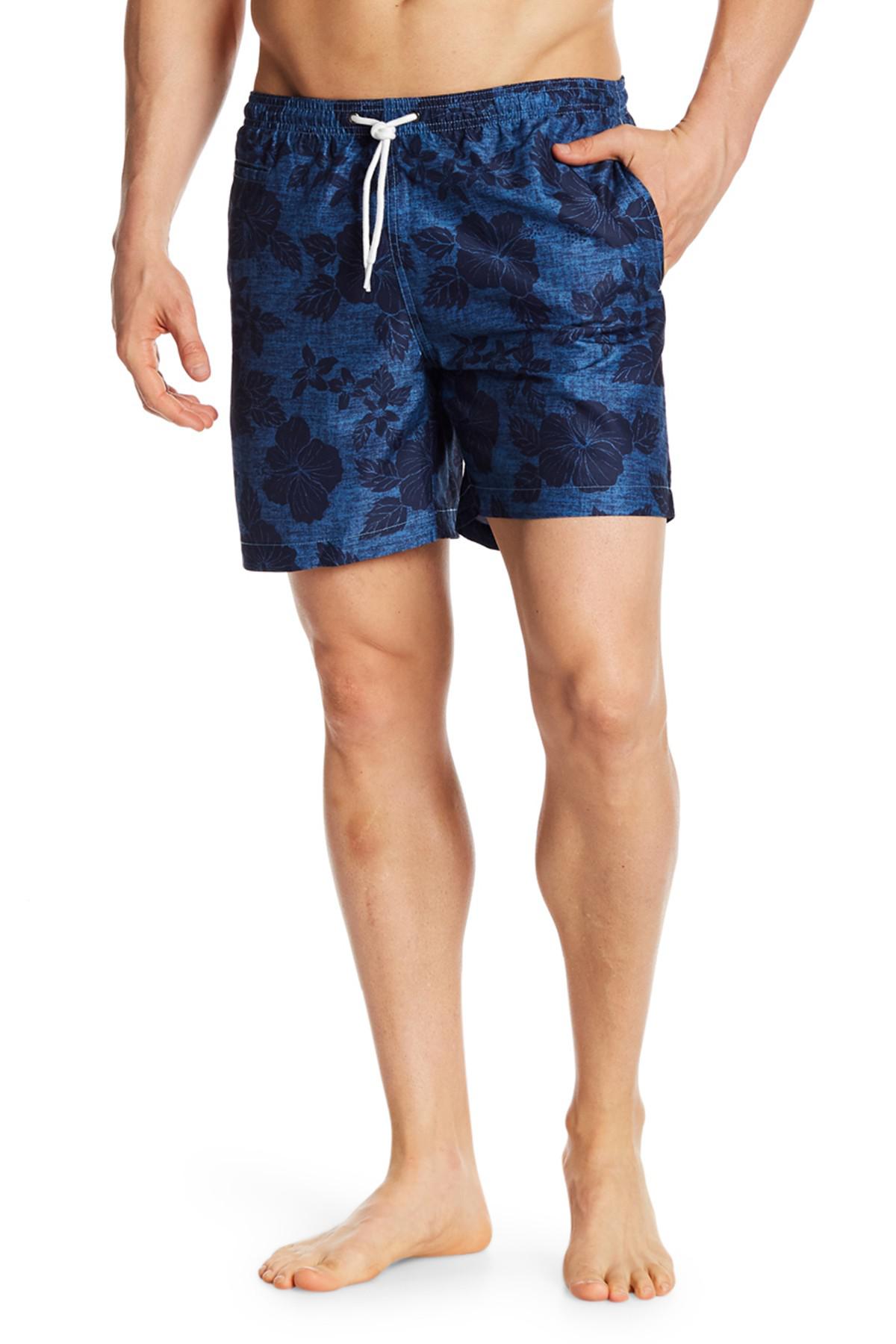 Lyst - Trunks Surf And Swim Co Chambray Hawaiian Trunk Shorts in Blue ...