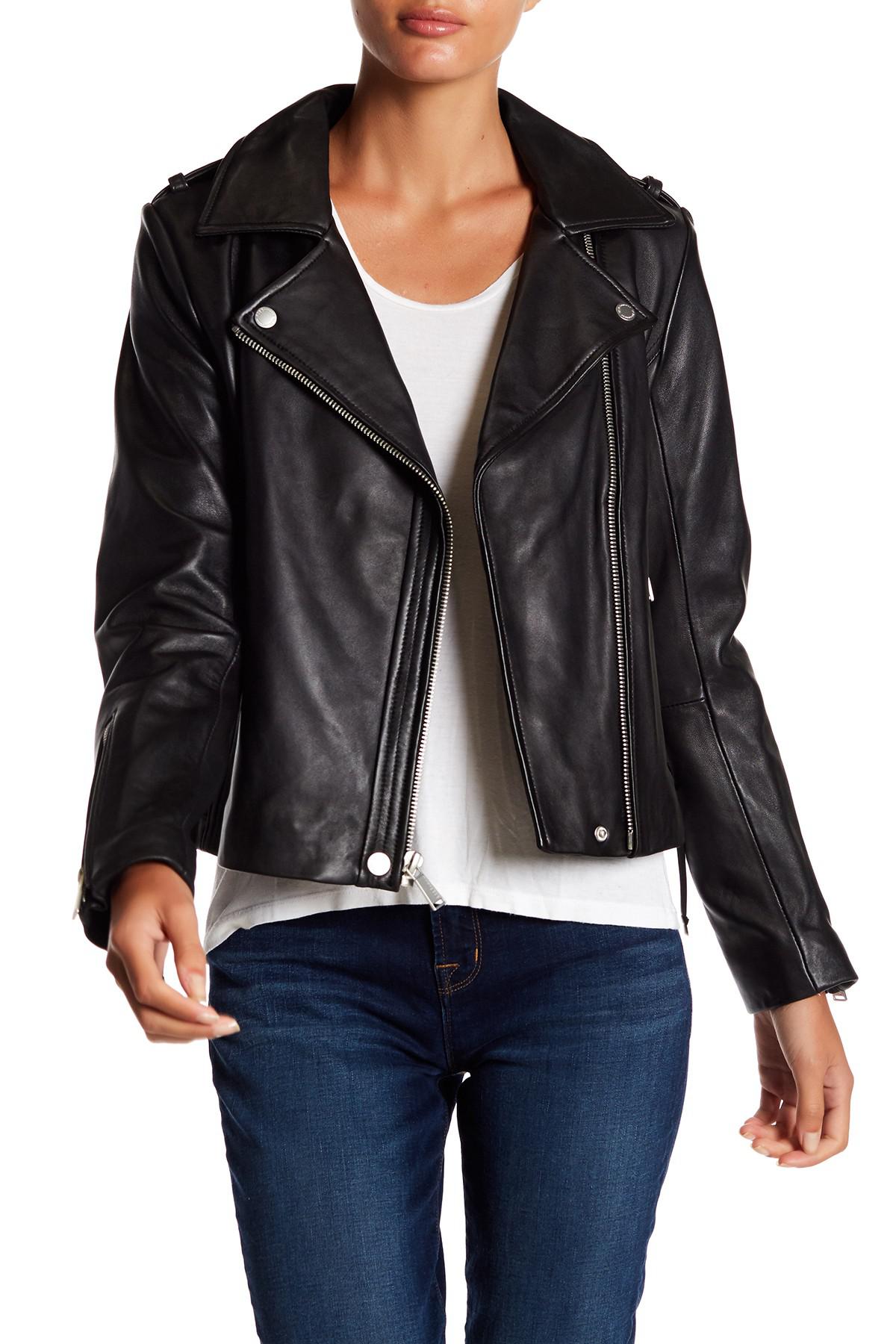 Lyst Bcbgeneration Missy Leather Side Lace Jacket In Black Gallery