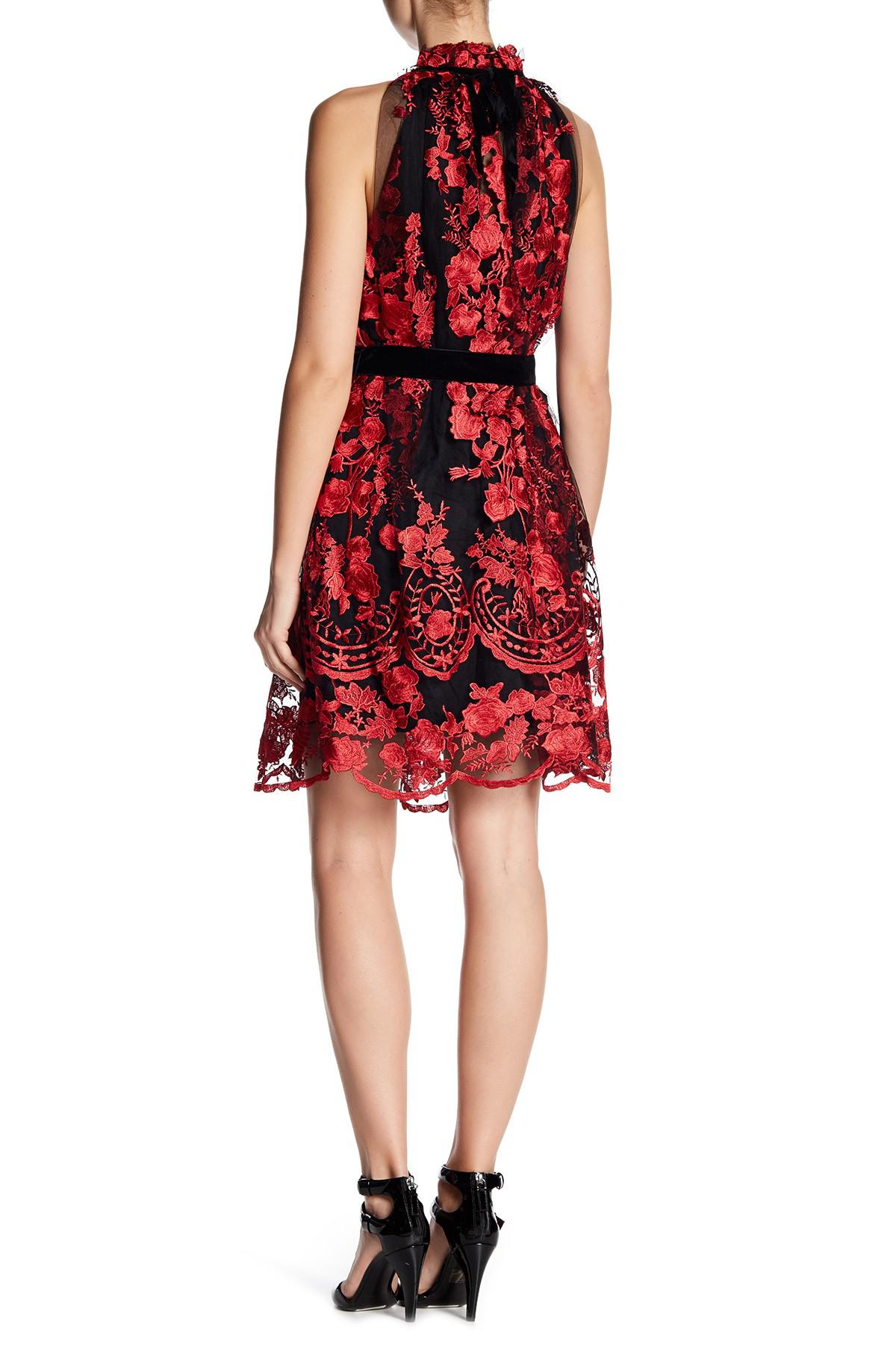 Lyst Alexia Admor Floral Embroidered Ruffle Dress in Red