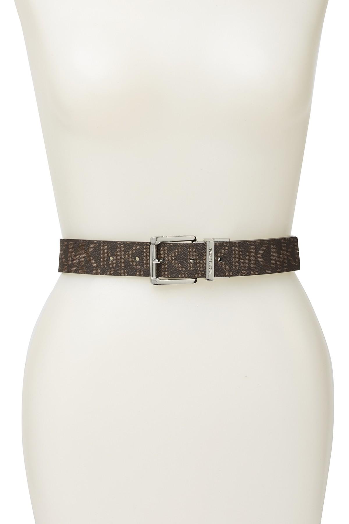 Michael Kors Reversible Logo Belt in Brown - Lyst
