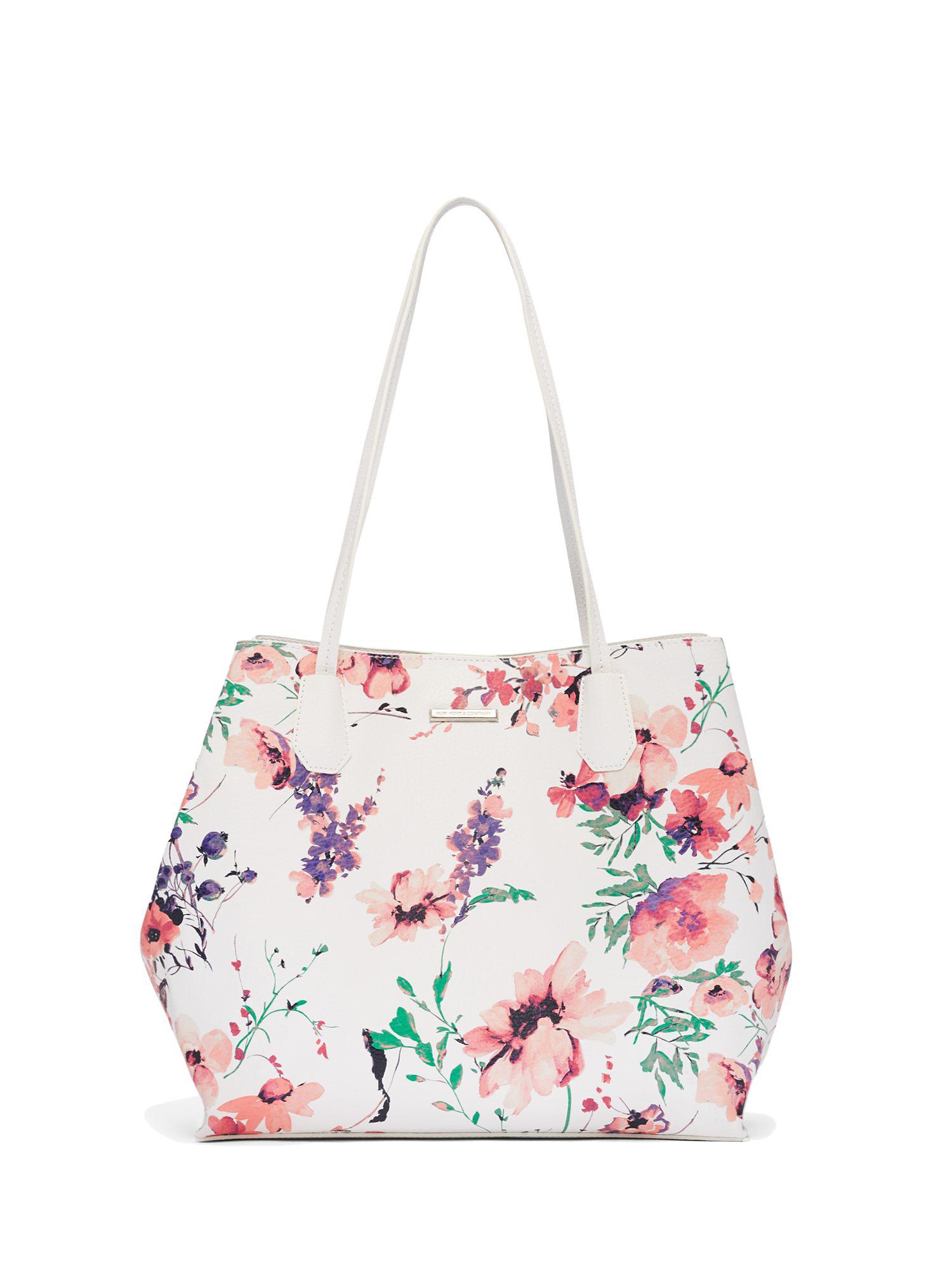 Lyst New York Company Fl Top Handle Tote Bag In White Gallery Previously Sold At New York Company
