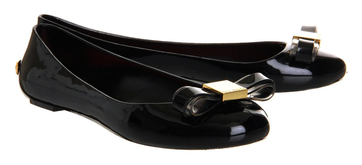 ted baker sually leather ballet pumps in black