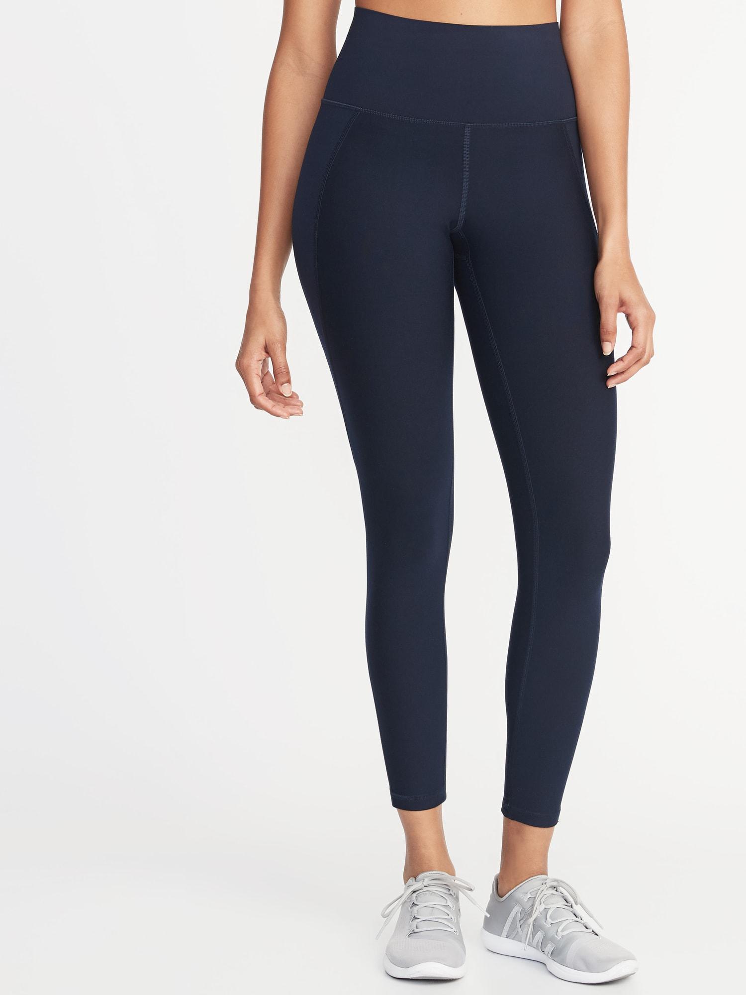 Mid-Rise Elevate 7/8-Length Mesh-Panel Compression Leggings for Women