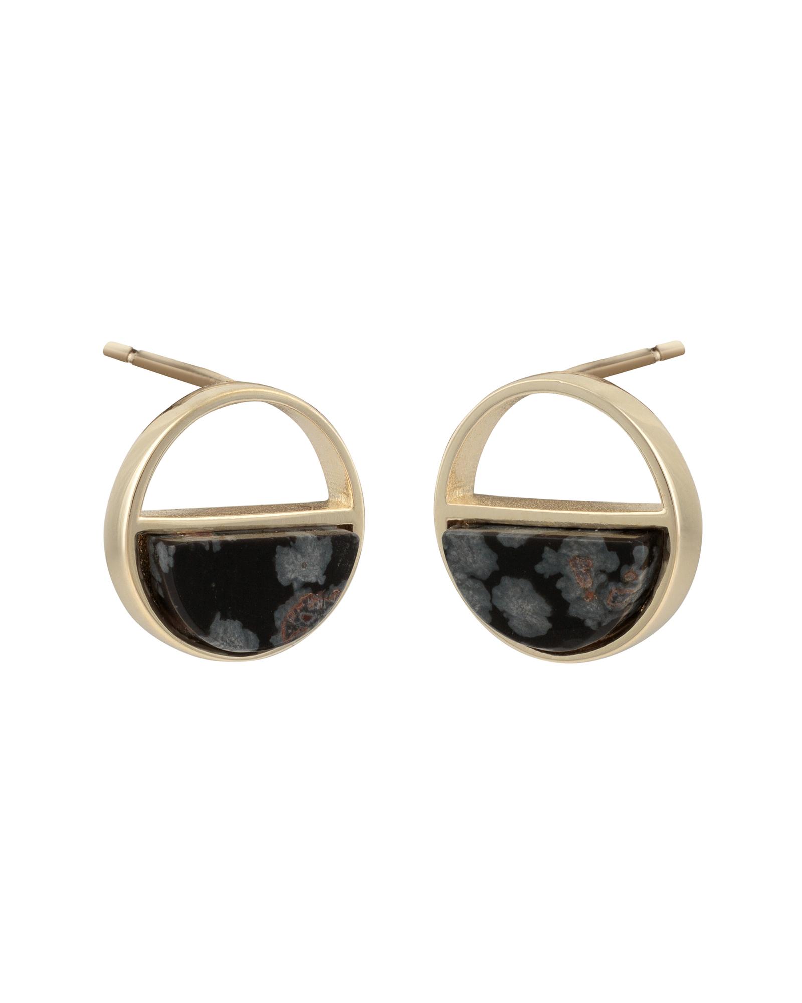 Lyst - Oliver Bonas Roxanne Double Stone Gold Plated Stud ...