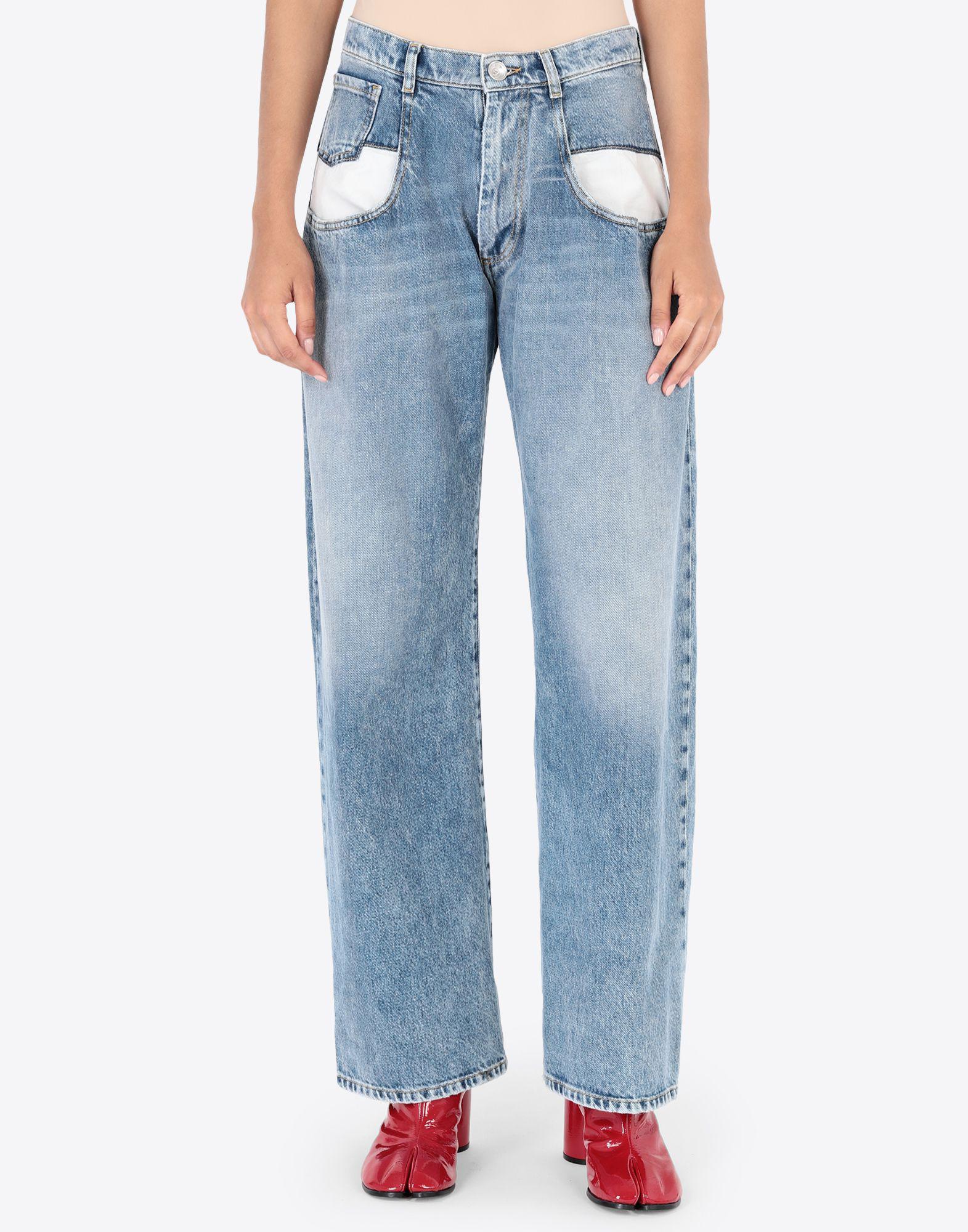 Maison Margiela Straight Jeans With Contrasted Pockets in Blue - Lyst