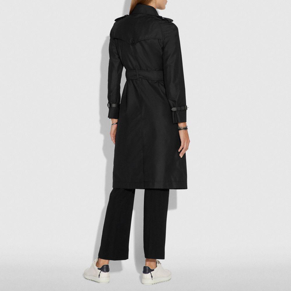 COACH Cotton Embellished Trench Coat in Black Lyst