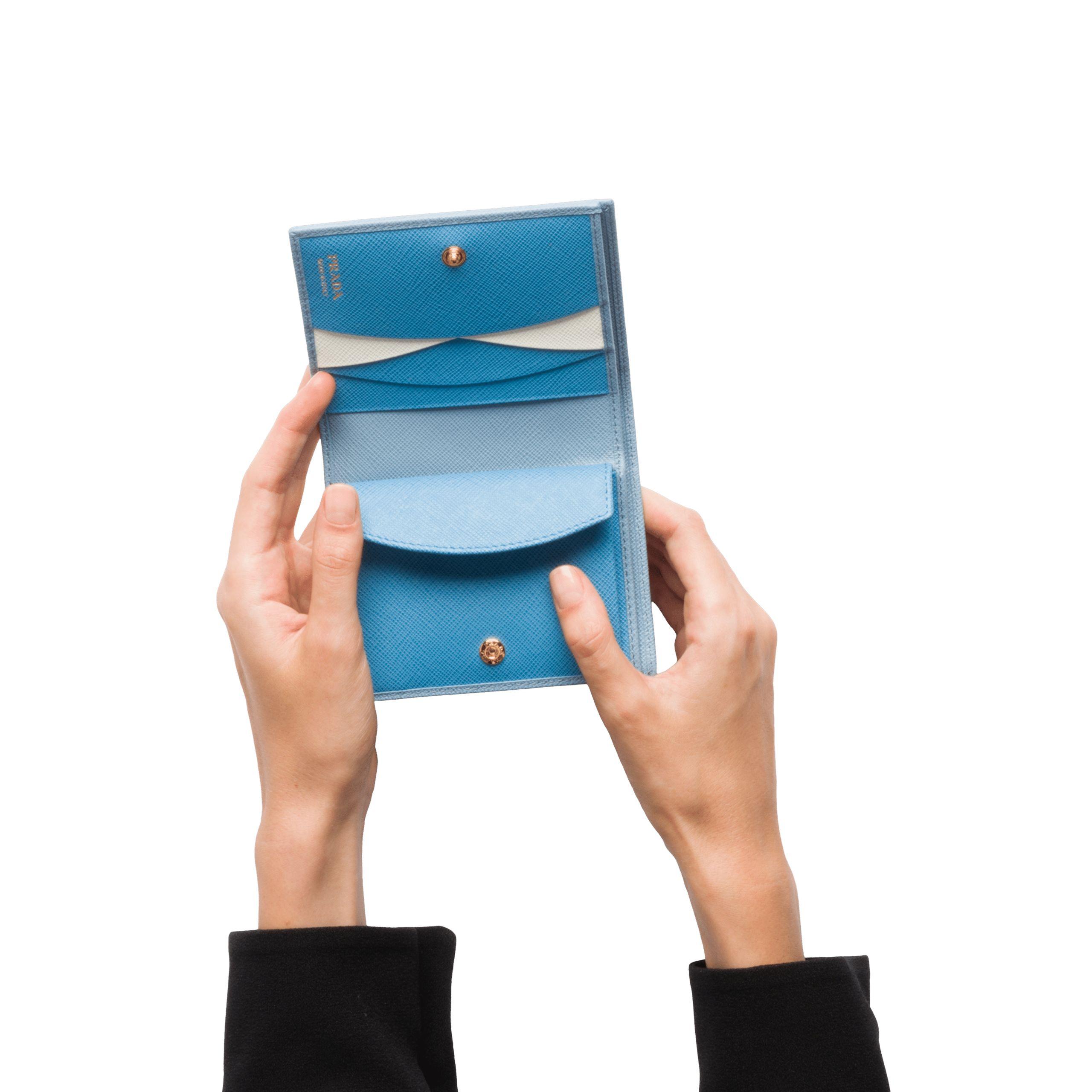 prada small leather wallet
