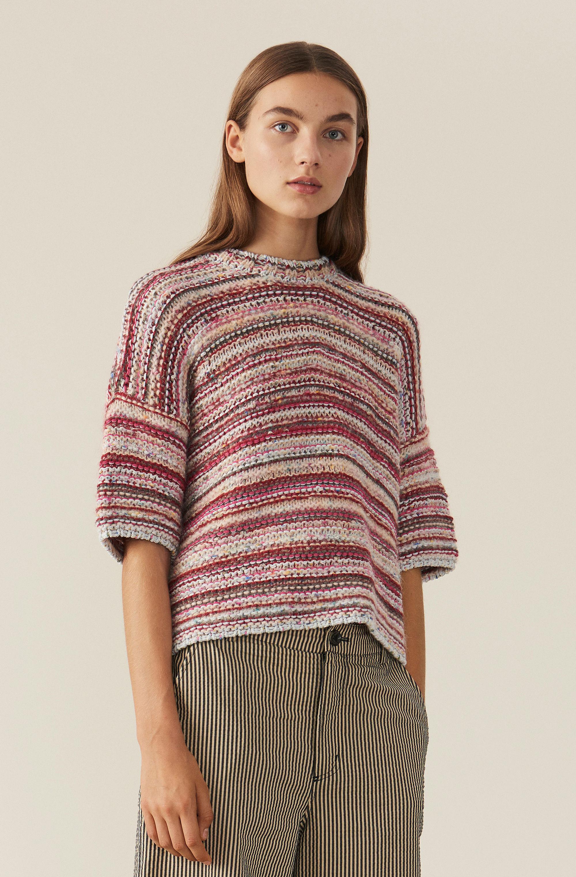 ganni linen knit top