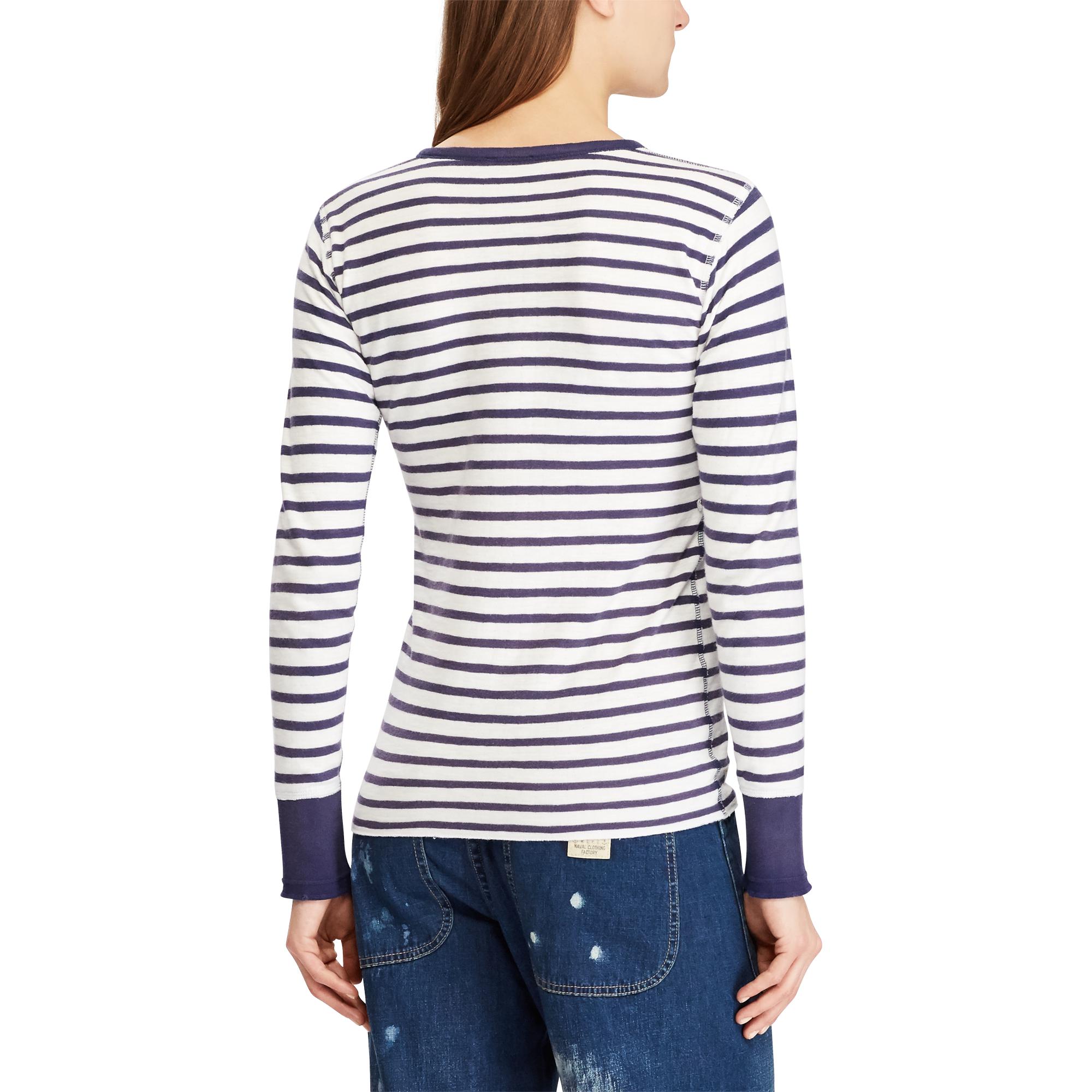 ralph lauren blue striped shirt ladies