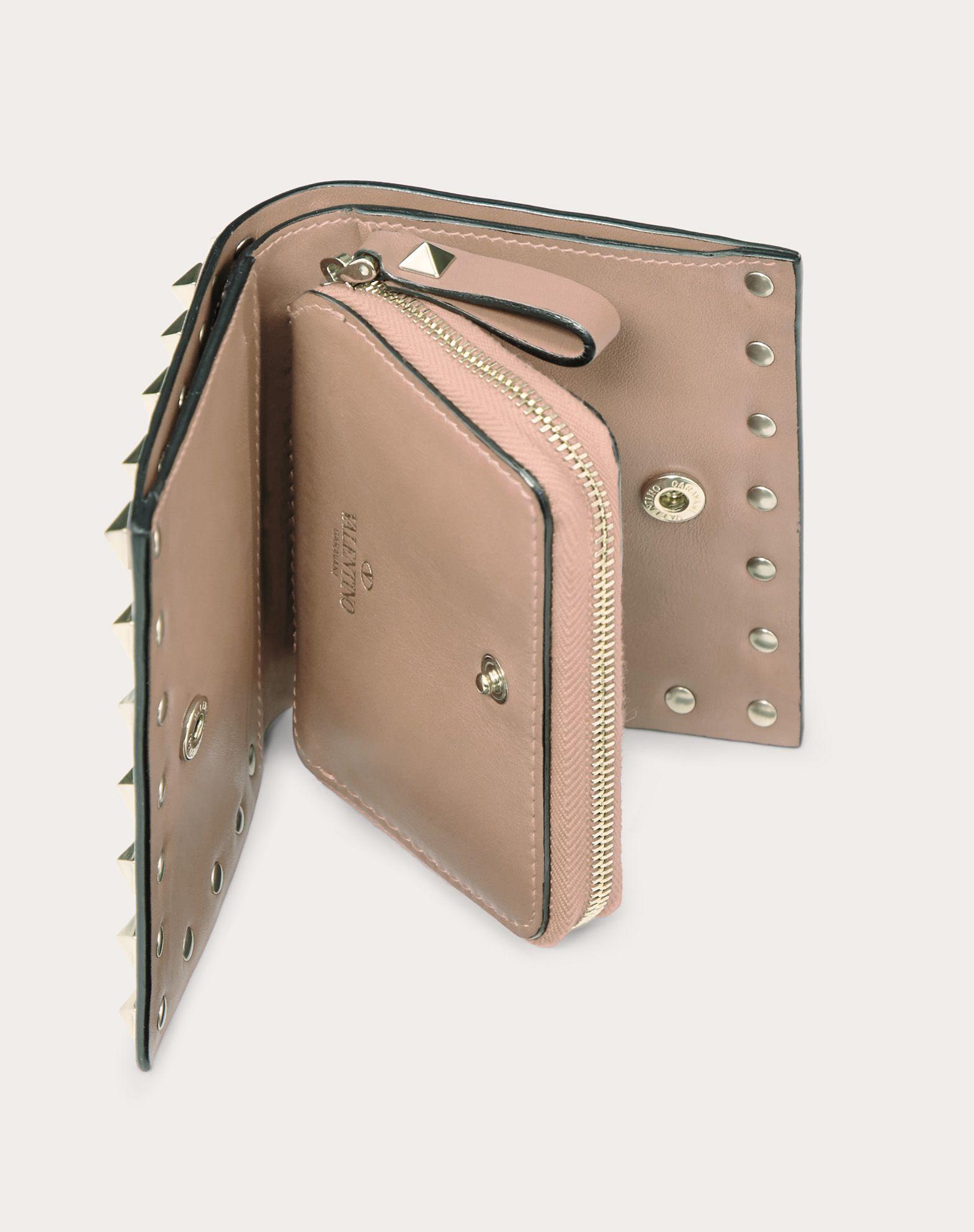 valentino small rockstud calfskin wallet