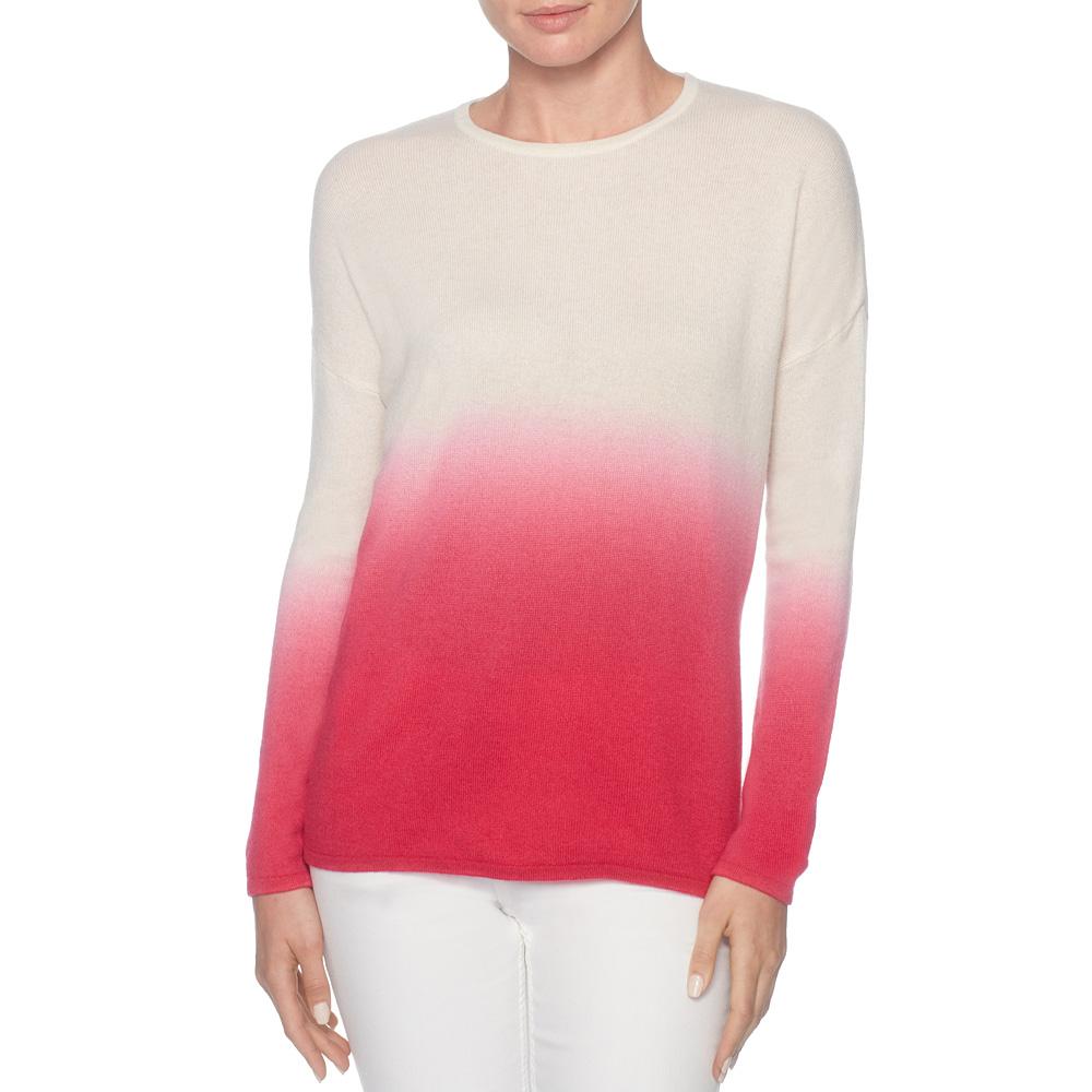Magaschoni Cashmere Long Sleeve Ombré Pullover in Pink - Lyst