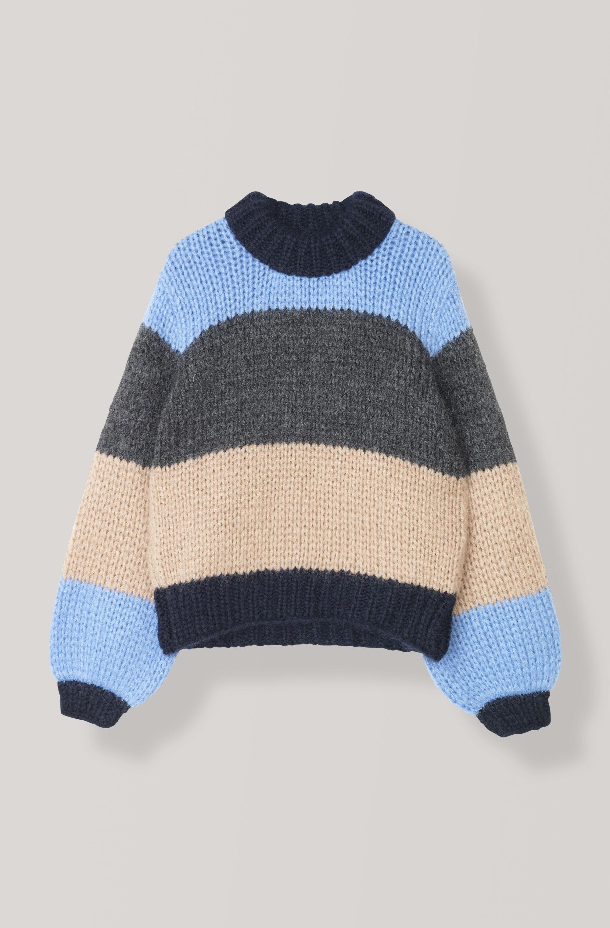 Ganni Hand Knit Wool Striped Pullover - Lyst