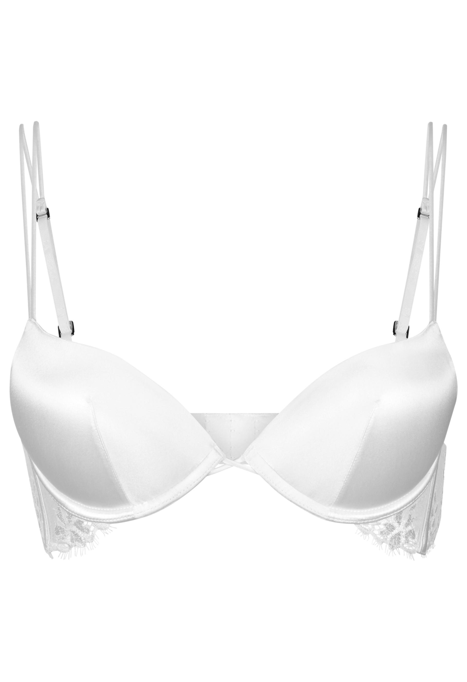 La Perla Exotique Off-white Padded Push-up Bra With Leavers Lace Trim ...