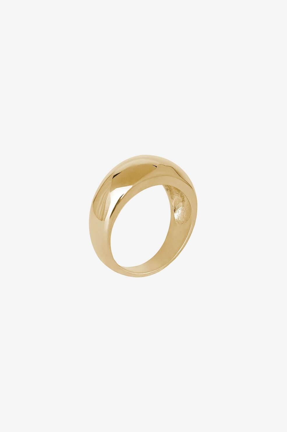 Anine Bing 14k Gold Dome Ring in Metallic - Lyst