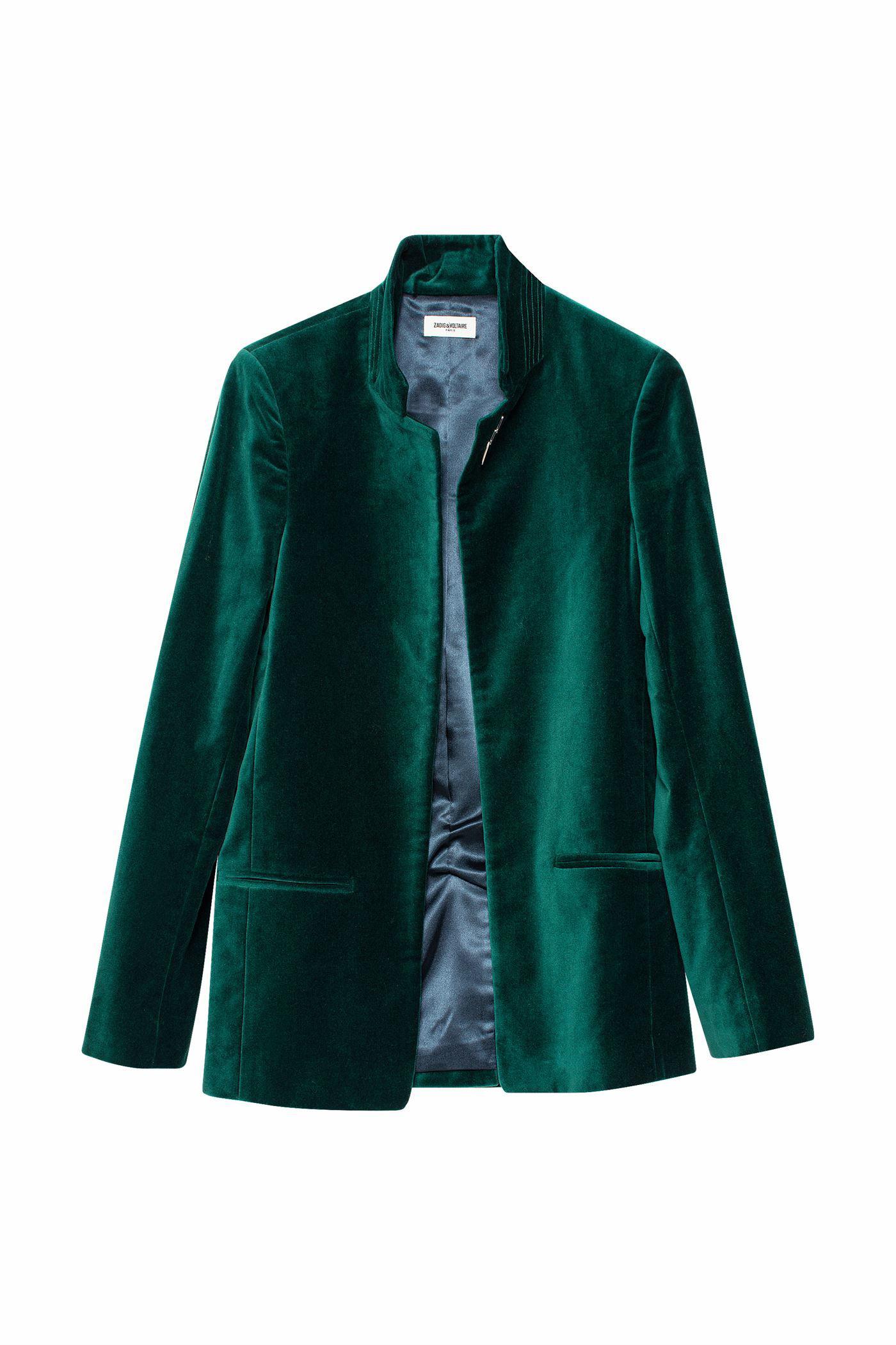 Lyst Zadig & Voltaire Vollys Velvet Jacket in Green