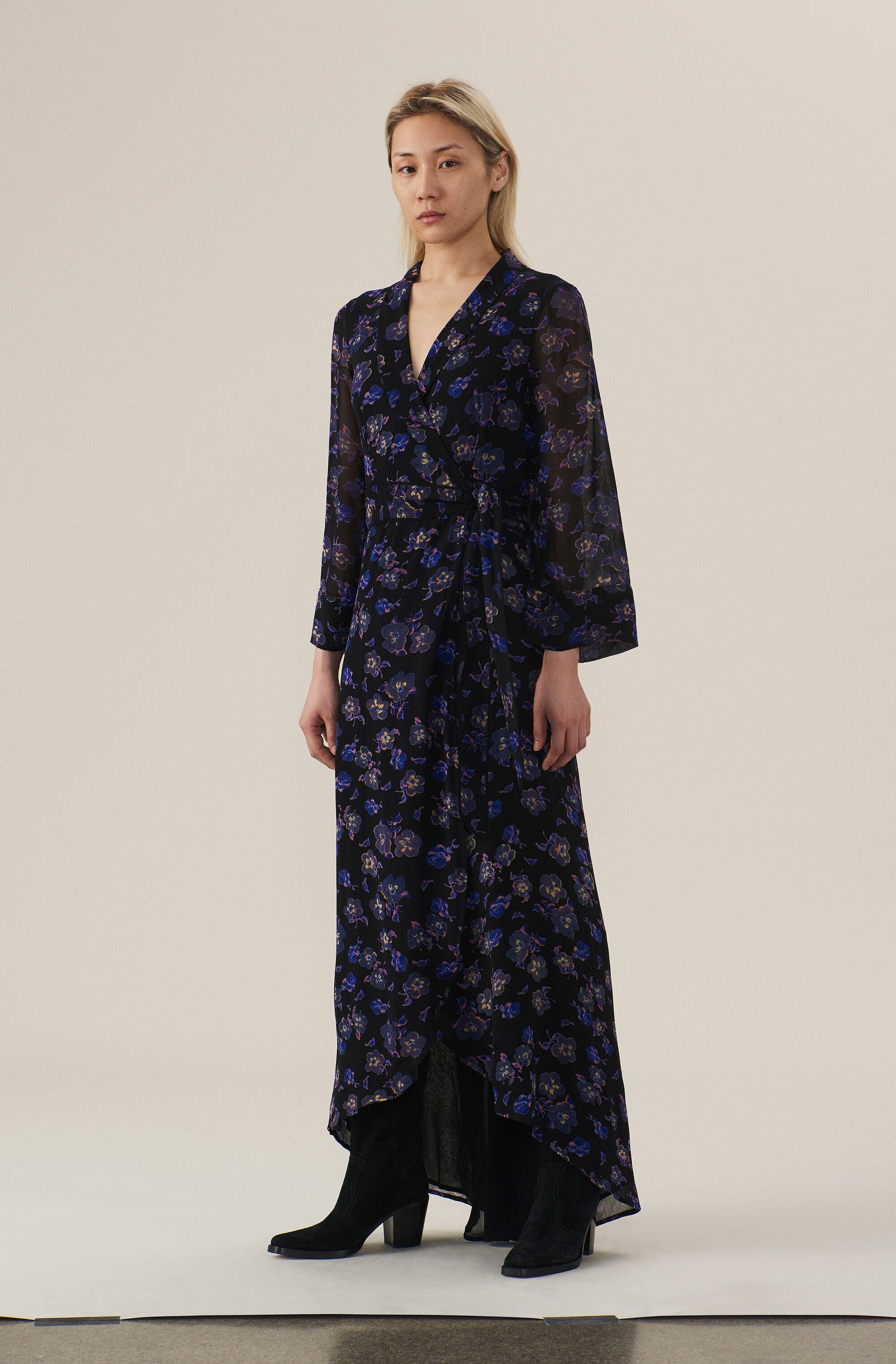 ganni marceau georgette wrap dress