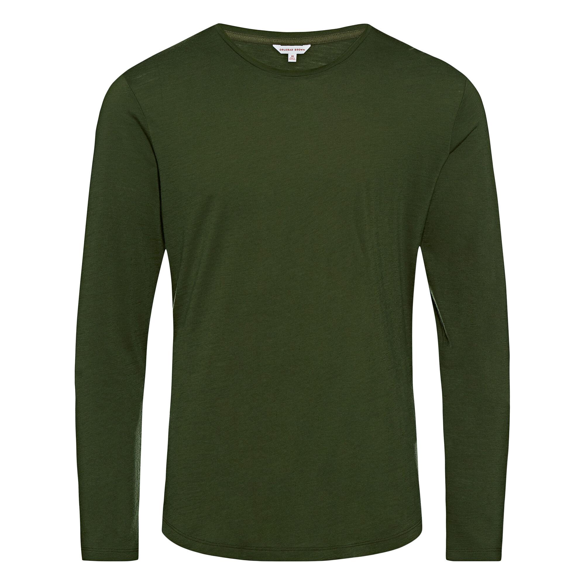 Orlebar Brown Wool Ob-t Merino Seaweed Crew Neck Long Sleeve T-shirt in ...