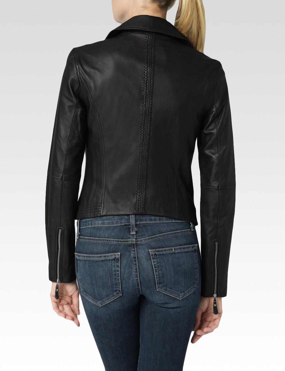 Paige Roanna Leather Jacket Cairoamani Com Lyst Paige Roanna Leather Jacket In Black