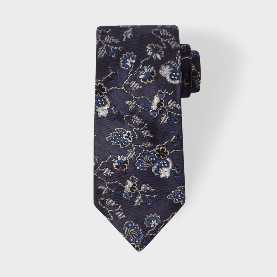 Paul smith Men's Navy 'logan Floral' Silk Tie in Blue for Men (Navy) | Lyst