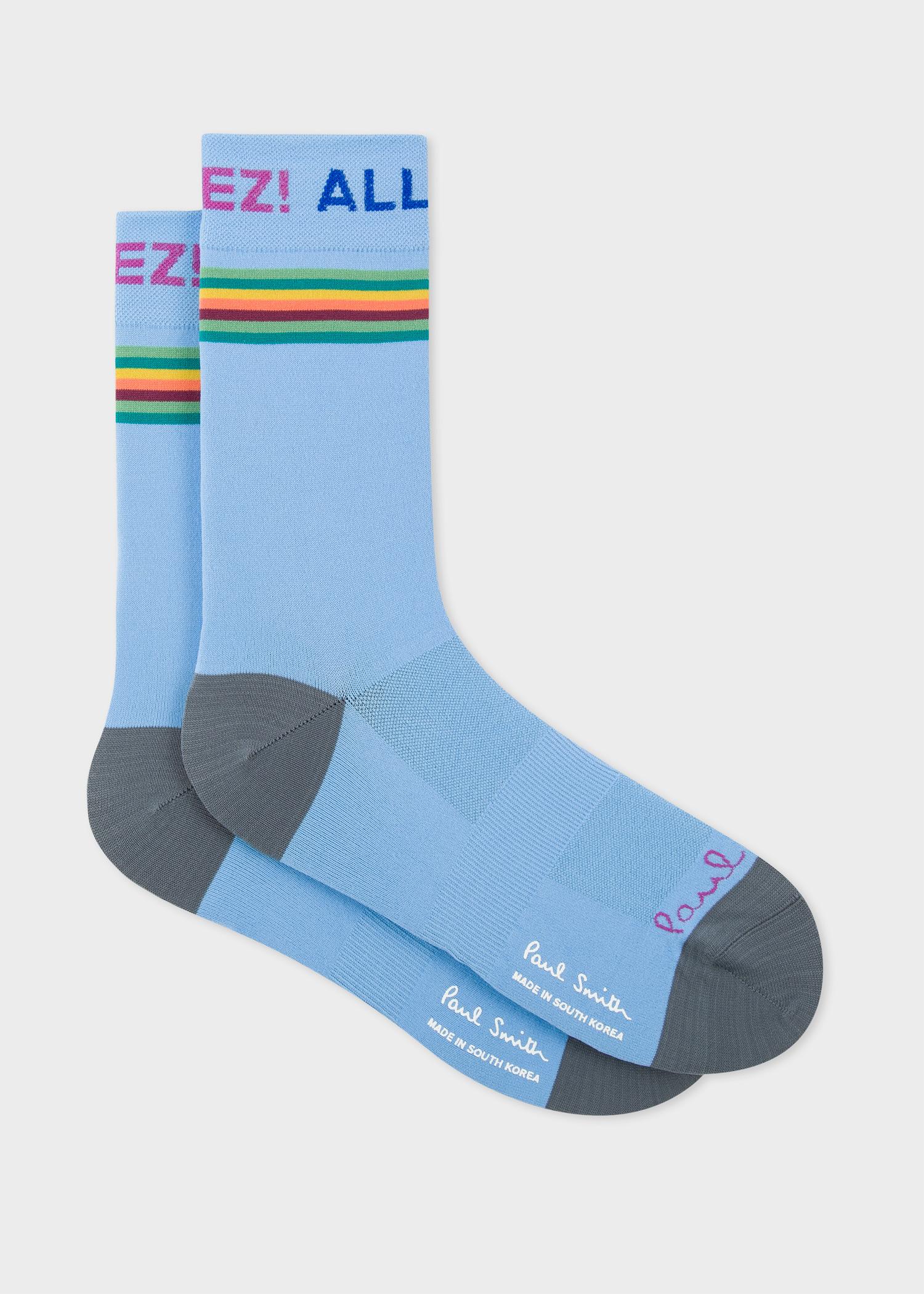 Paul Smith Synthetic Men's Light Blue 'allez!' Cycling Socks for Men - Lyst