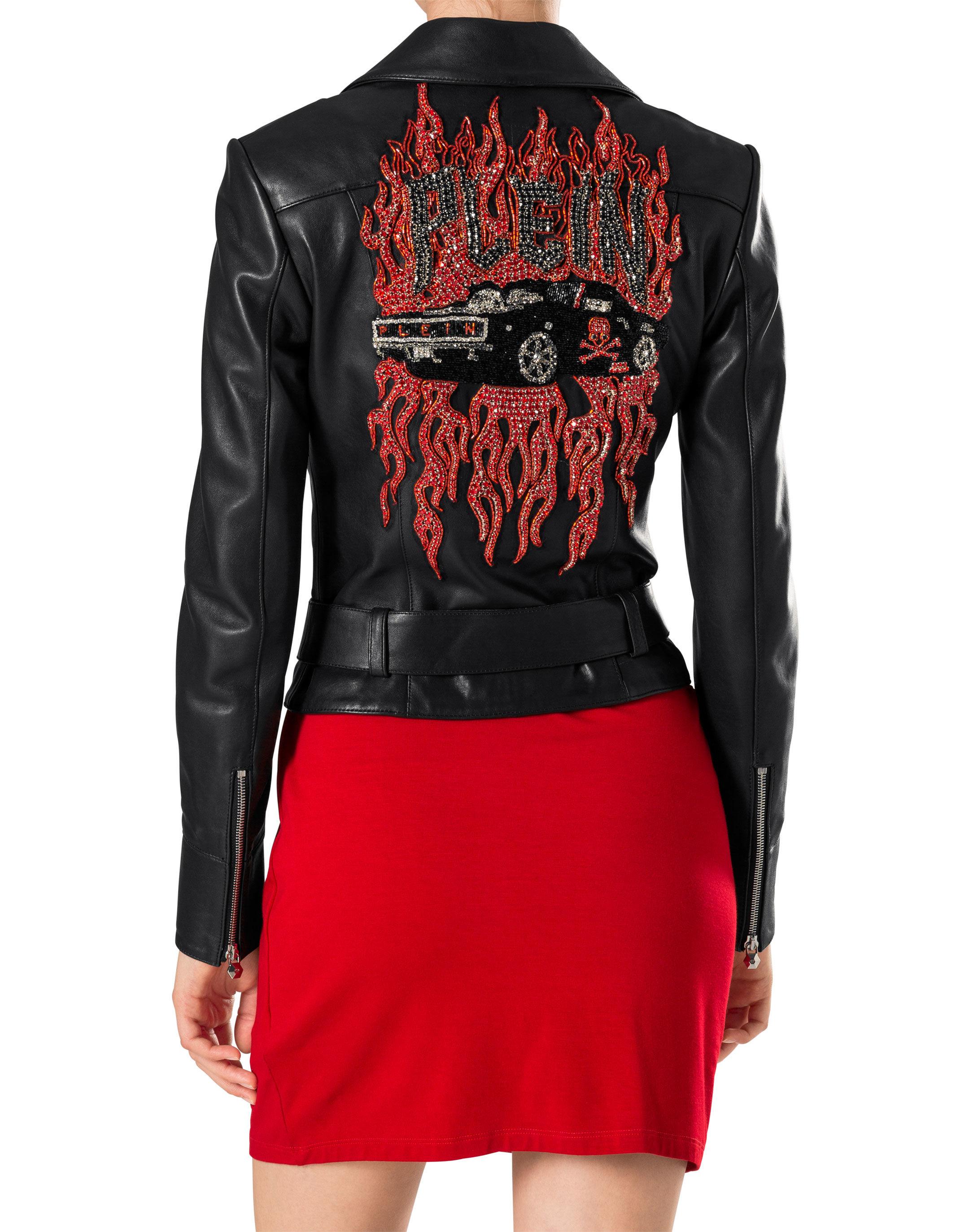 Philipp Plein Leather Biker If I Can In Black Lyst View Fullscreen