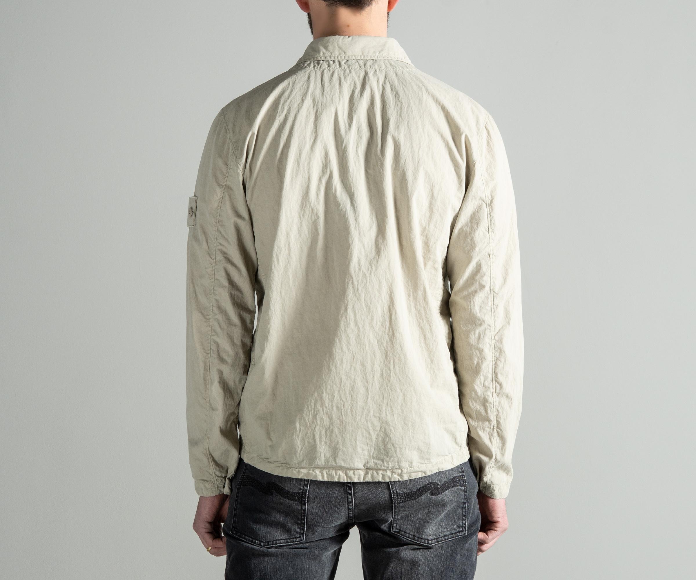 stone island ghost stretch cotton overshirt