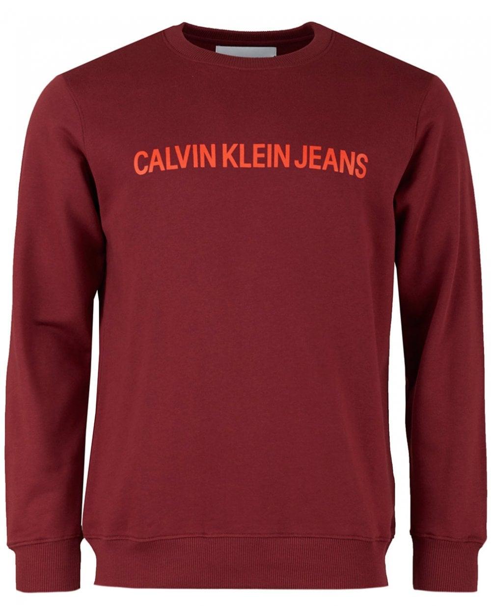 calvin klein red crew neck