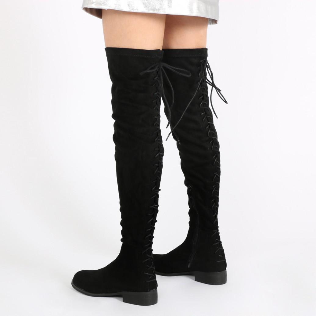 public desire surrender flat lace up chunky boots in black