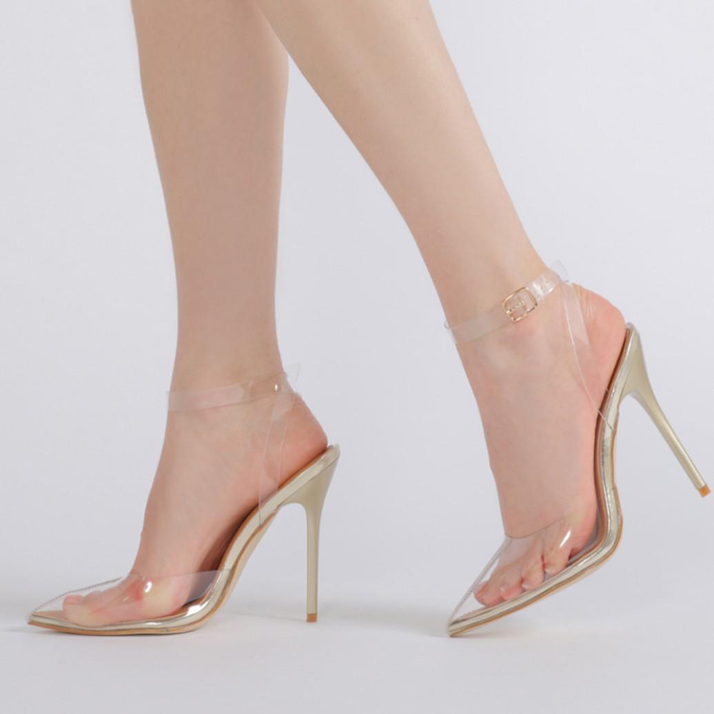 Lyst - Public Desire Karissa Perspex Stiletto Heels In Gold in Metallic