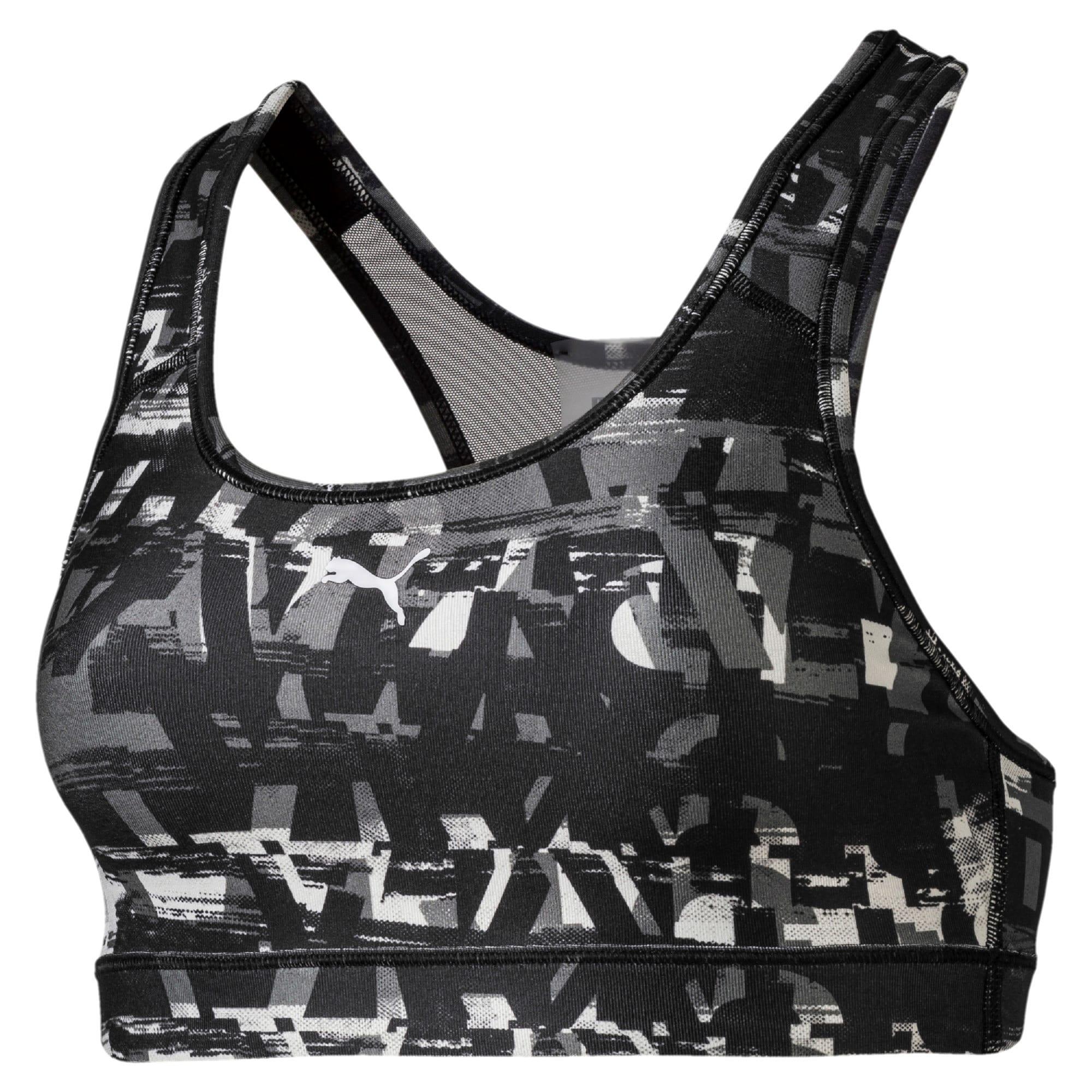 PUMA 4keeps Graphic Women's Mid Impact Bra in Black - Lyst