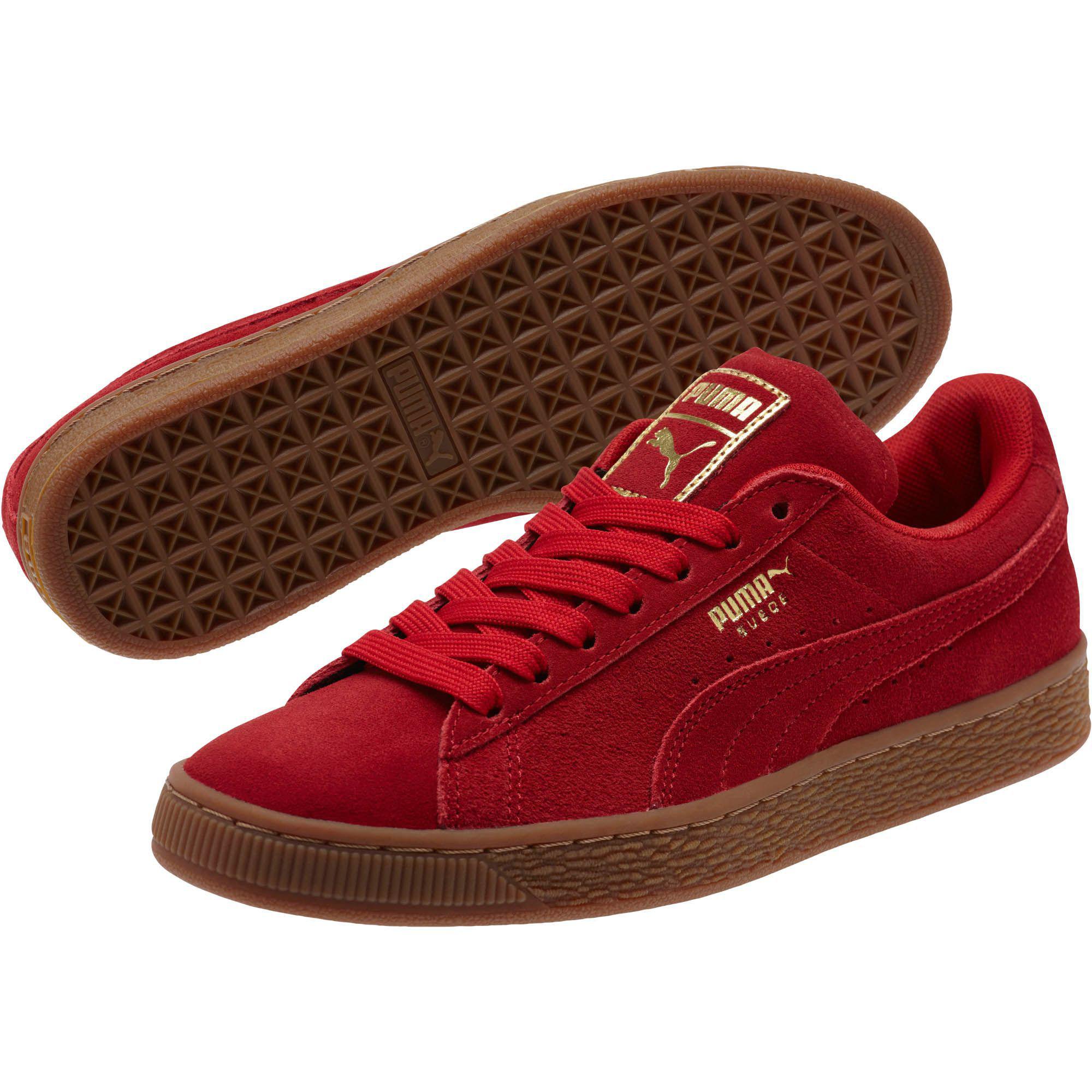 PUMA Suede Classic Gold Women's Sneakers in Red - Lyst