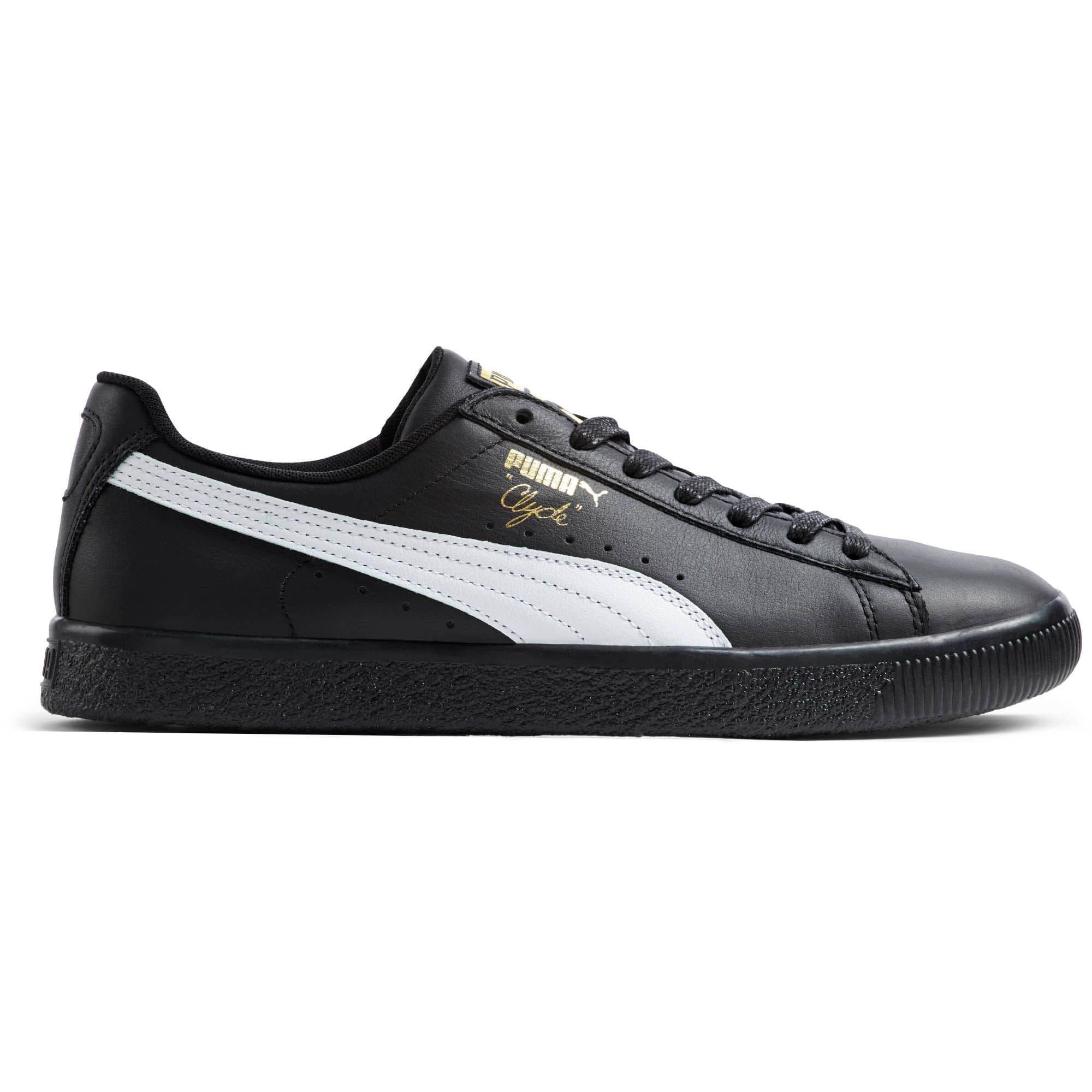 PUMA Clyde Core Foil Sneakers in Black- White- Gold (Black) for Men - Lyst