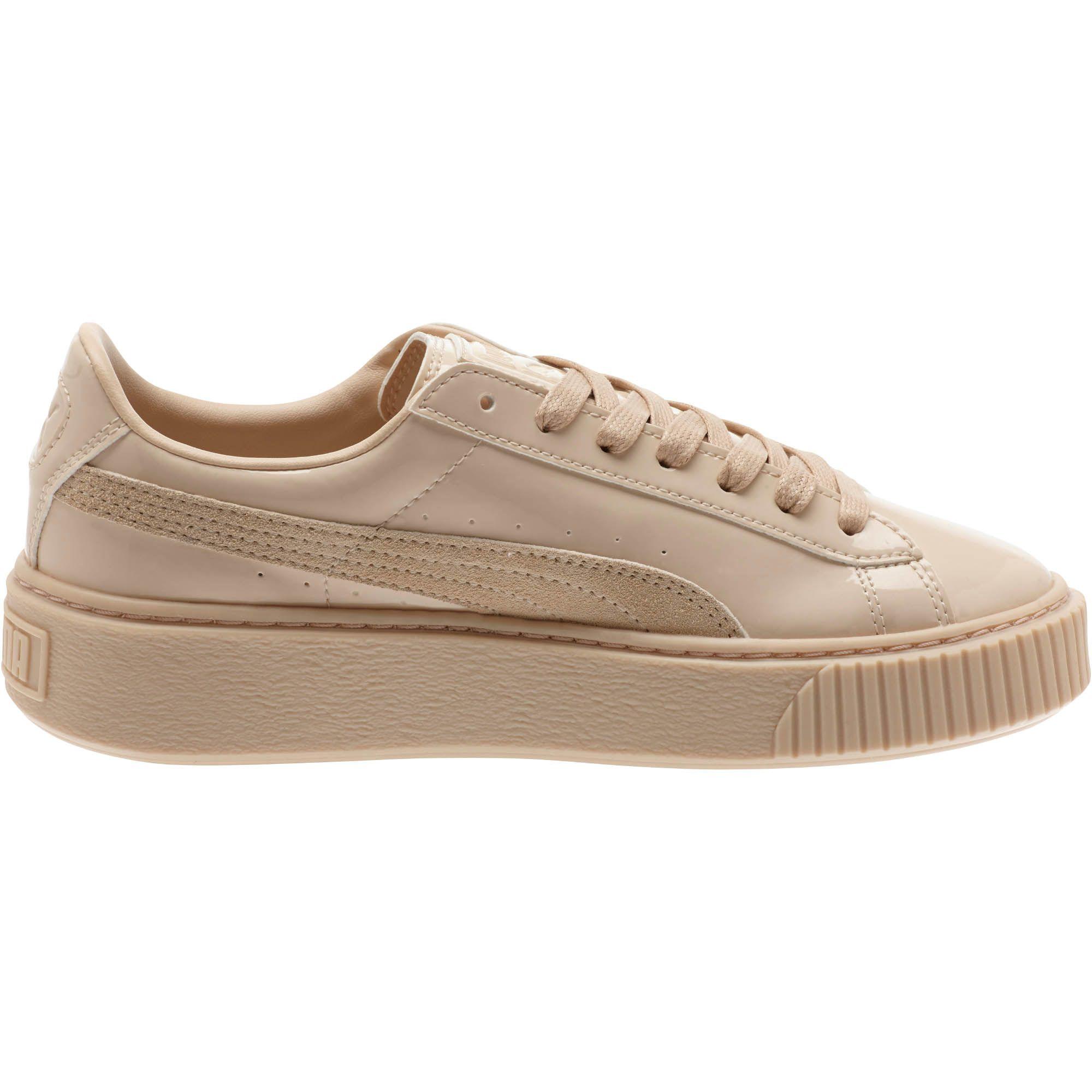 puma basket black patent leather