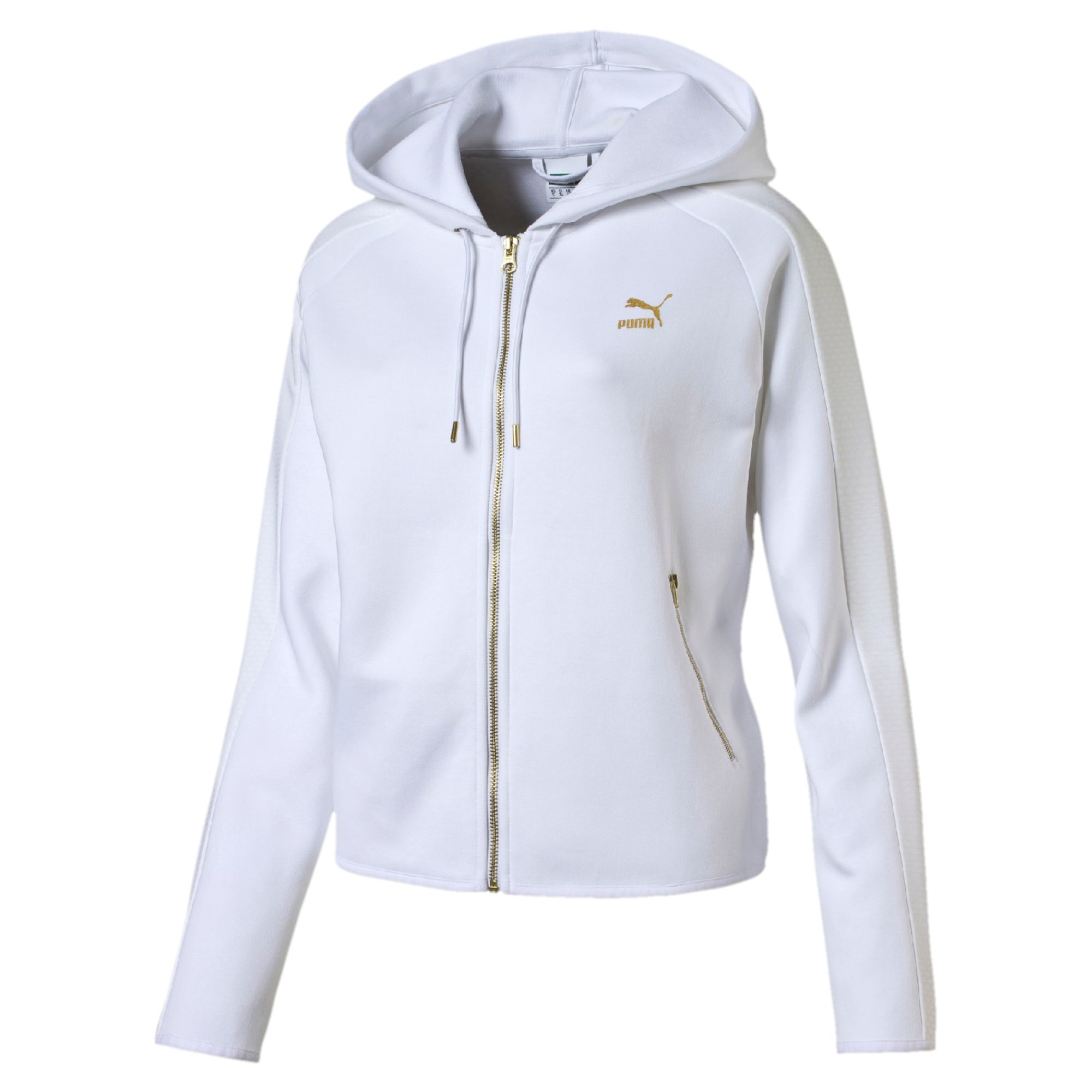 Puma Gold T7 Zip-up Hoodie in White | Lyst