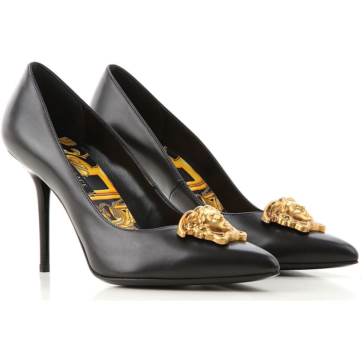 Versace Leather Pumps & High Heels For Women in Black - Lyst