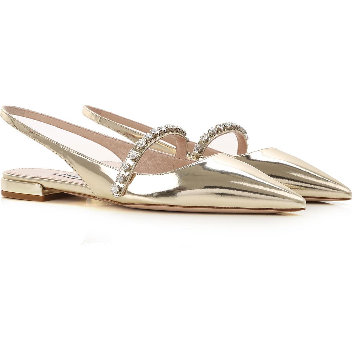 Lyst - Miu Miu Ballet Flats Ballerina Shoes For Women in Metallic