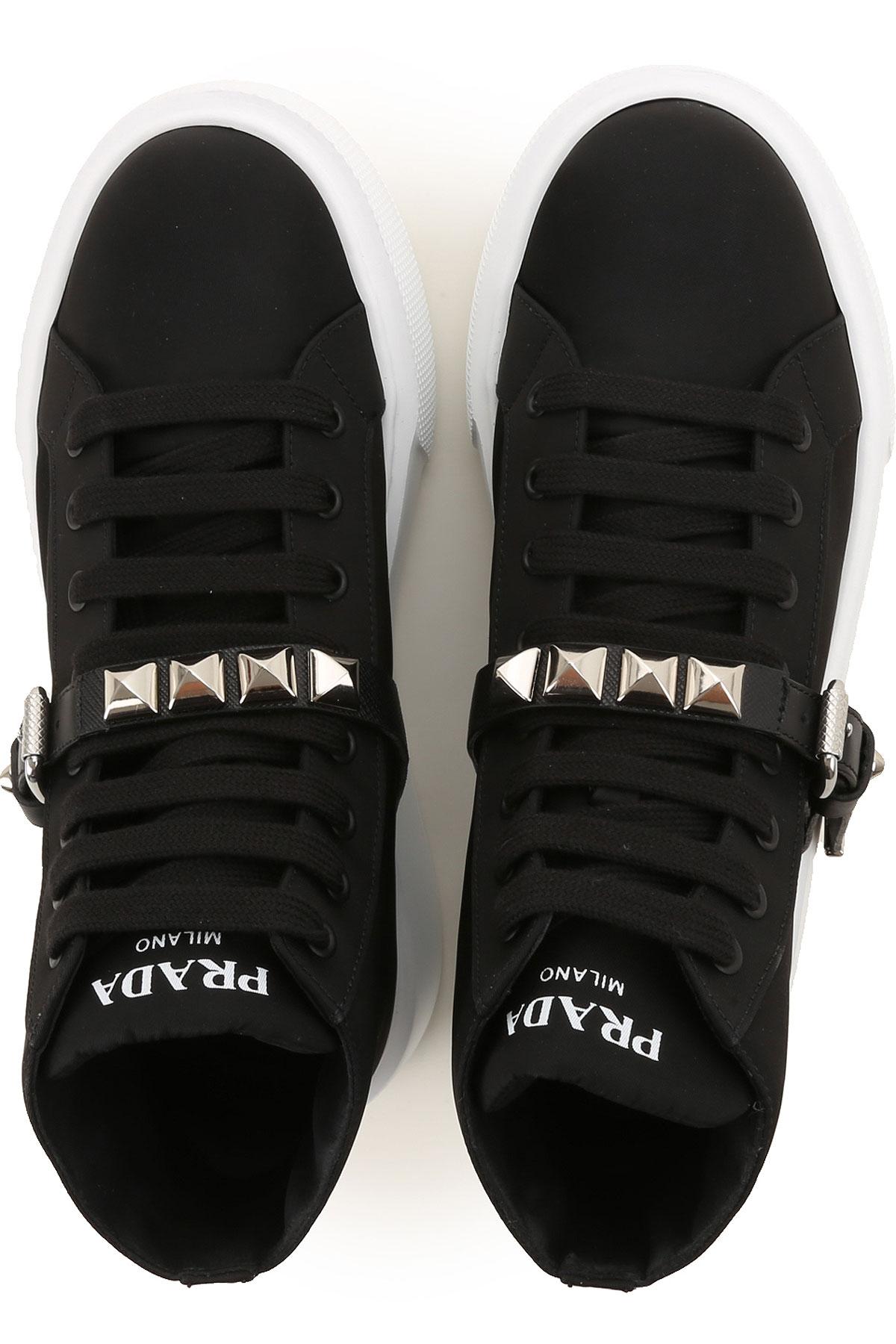 ladies black prada trainers